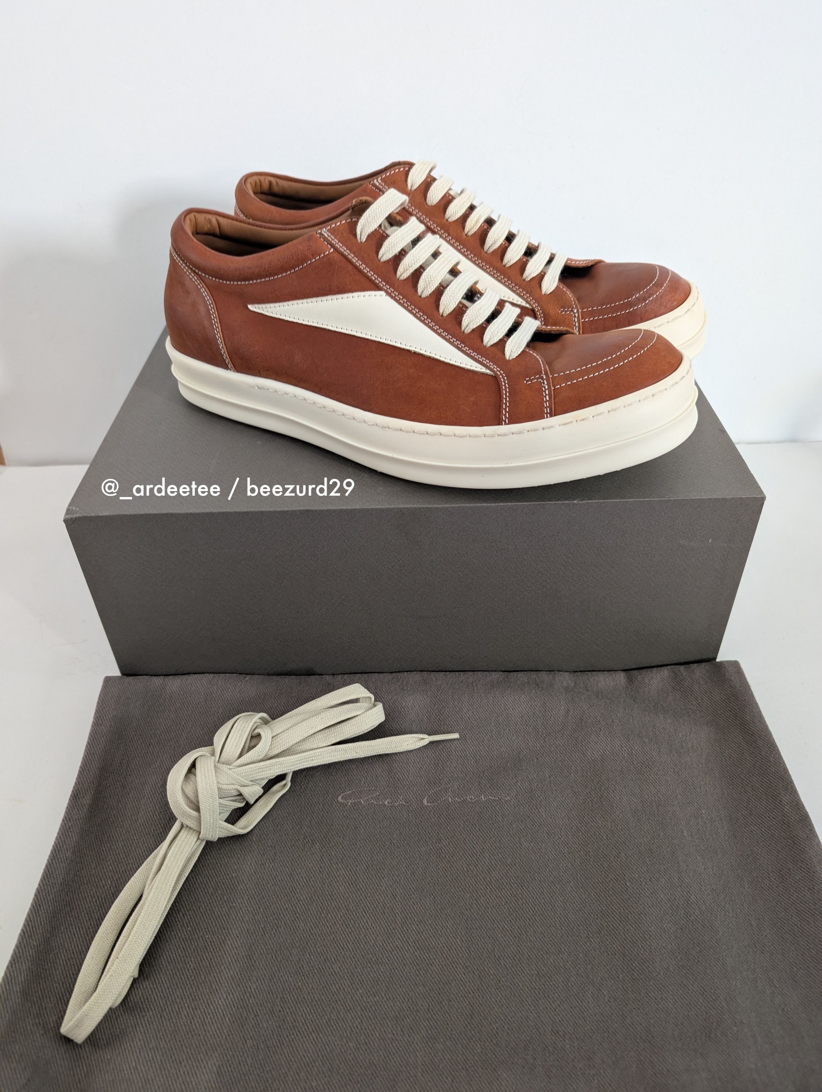 Rick Owens *NEW* NUBUCK LEATHER VINTAGE SNEAKERS VANS CLAY SS24 Size US 11 / EU 44 - 2 Thumbnail