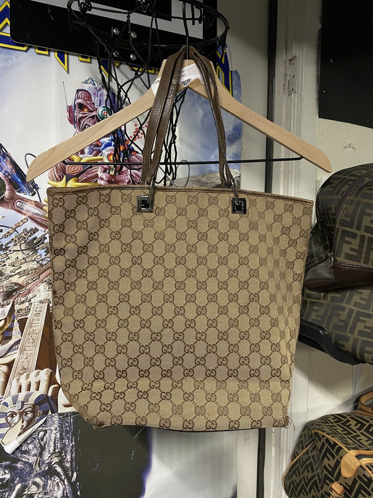 Gucci Gucci GG Monogram Tote Bag Canvas Leather Women’s Handbag Size ONE SIZE - 1 Thumbnail