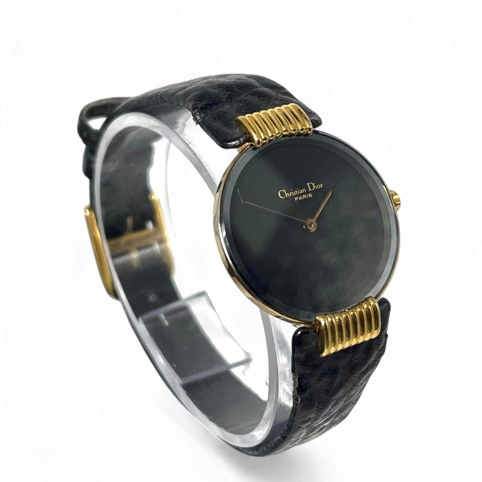 Christian Dior Monsieur Christian Dior - Vintage Black Dial Gold Accented Wristwatch Size ONE SIZE - 4 Thumbnail