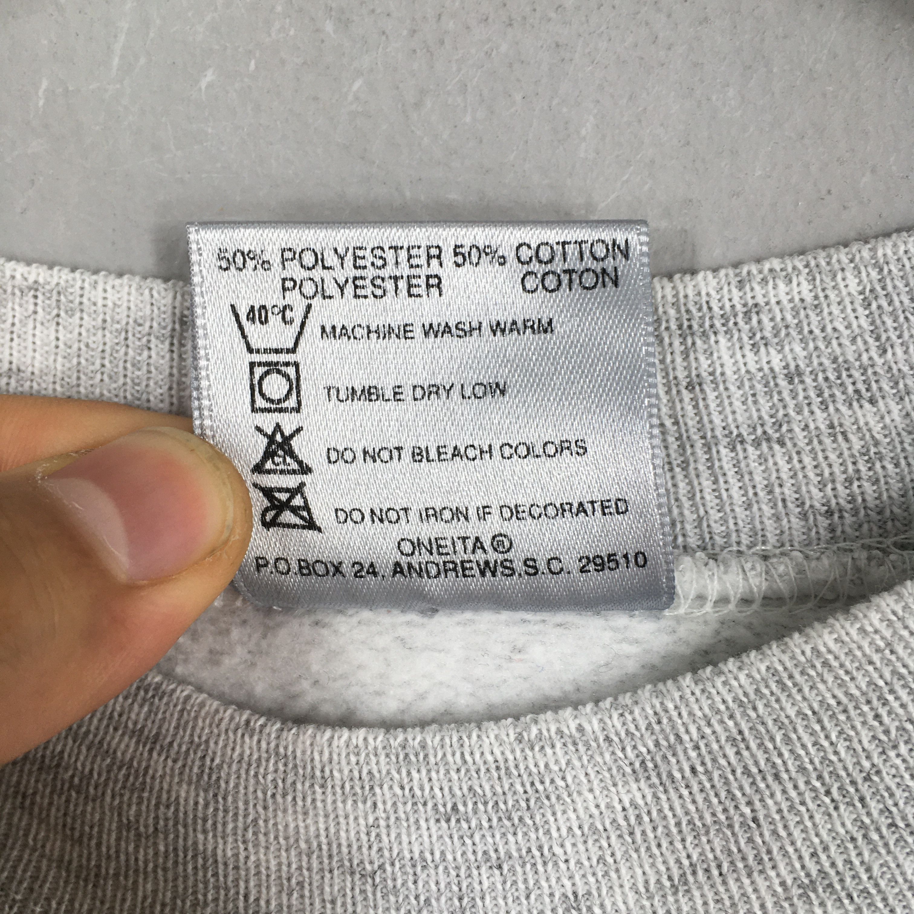 Vintage Vintage 90’s Oneita Usa Gray Sweatshirt Large Size US M / EU 48-50 / 2 - 5 Thumbnail