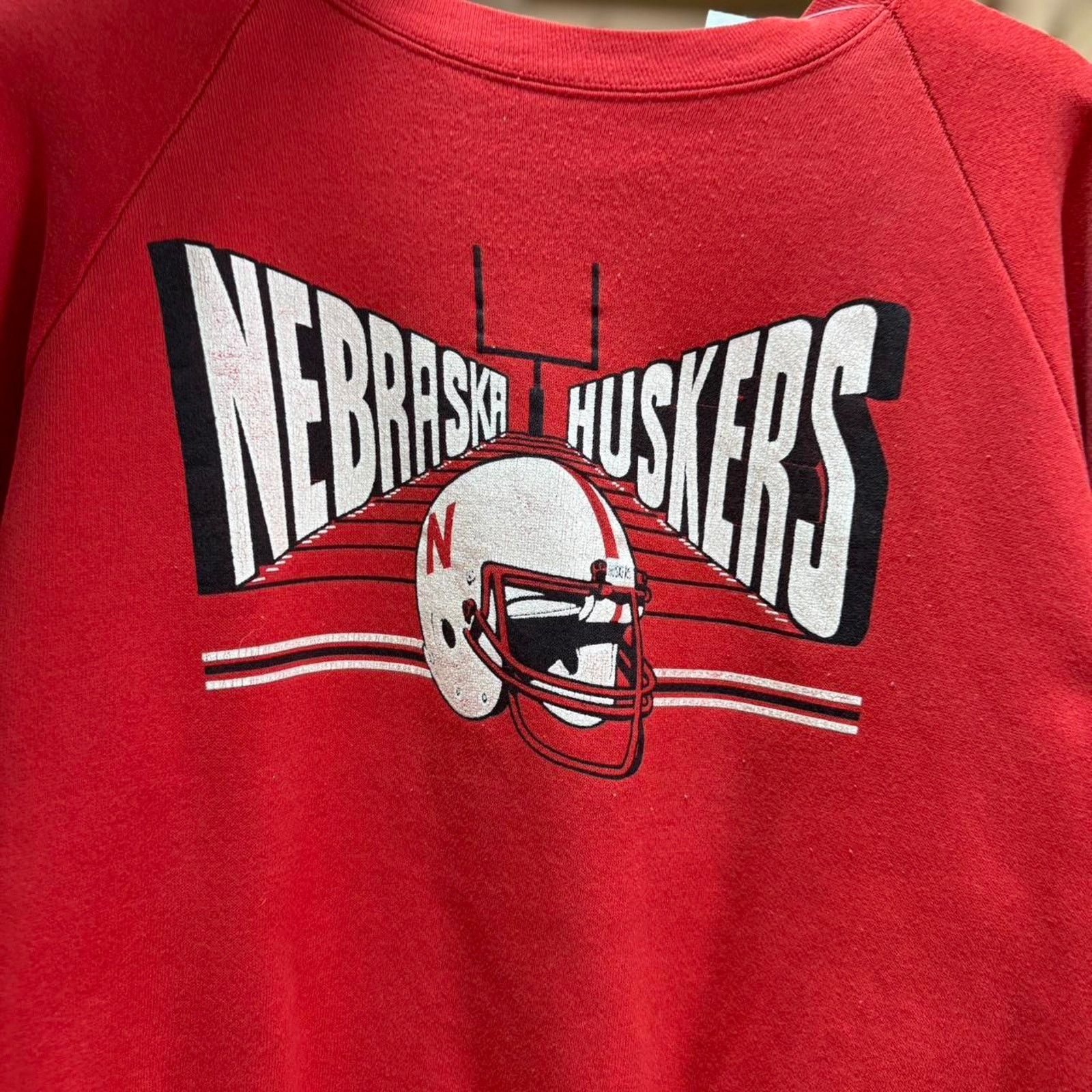 Vintage Vintage 90s Nebraska Husker Football Helmet Crewneck Size US XL / EU 56 / 4 - 3 Thumbnail