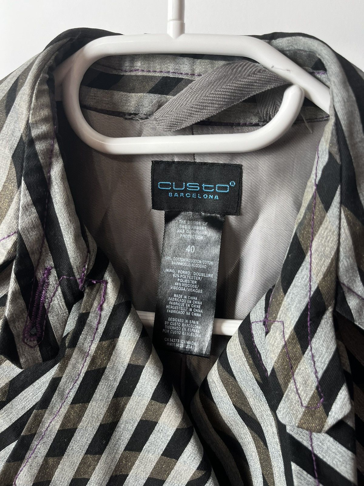 Custo Barcelona Custo Barcelona Stripped Trench Coat Jacket Size S / US 4 / IT 40 - 3 Thumbnail