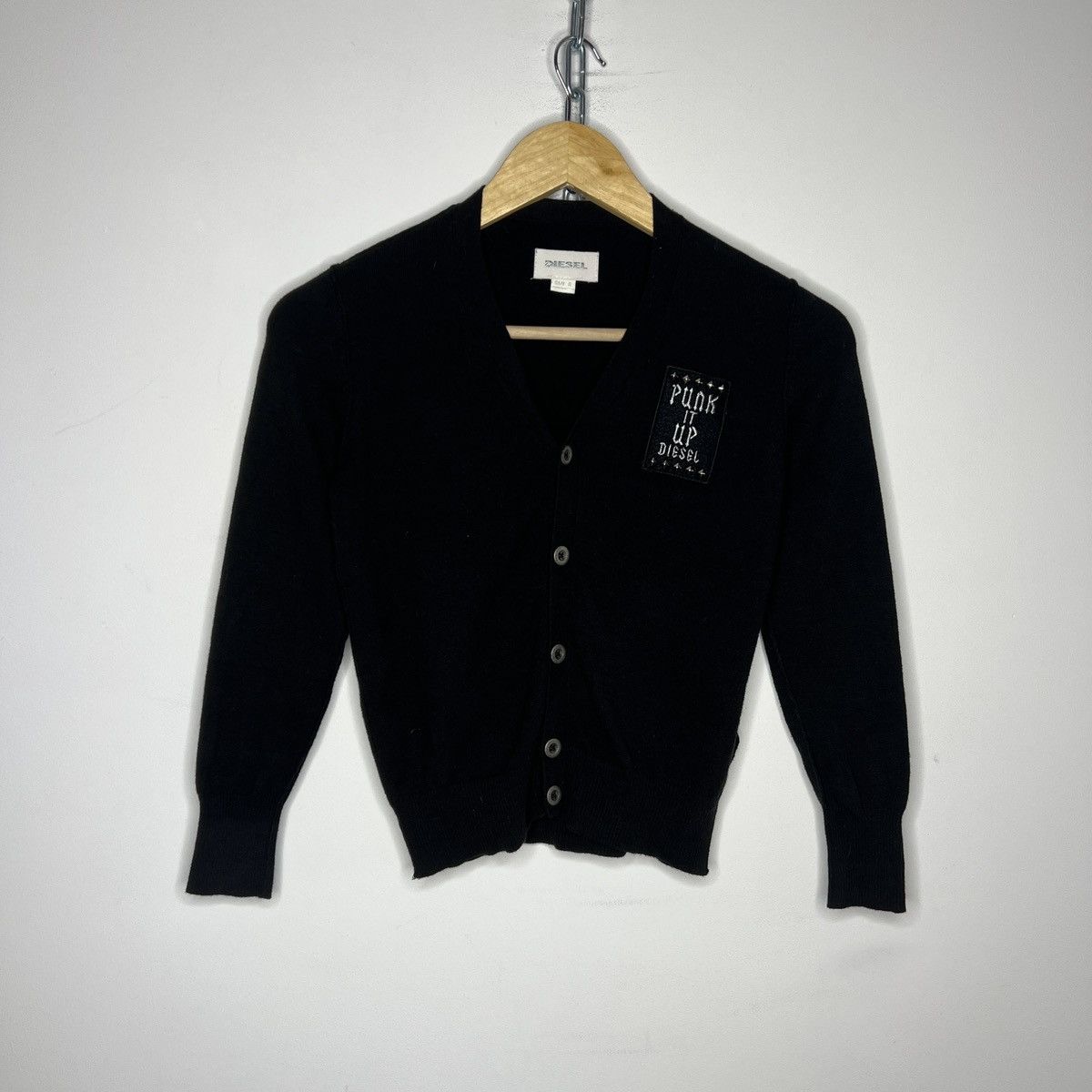 Diesel × Vintage Vintage 90s Diesel Cardigan Sweater Punk It Up Jumper Y2K Size XS / US 0-2 / IT 36-38 - 1 Thumbnail