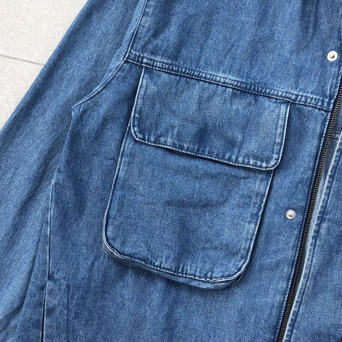 GU Vintage GU Double Pocket Denim Parka Jacket With Hoodie Size US L / EU 52-54 / 3 - 4 Thumbnail