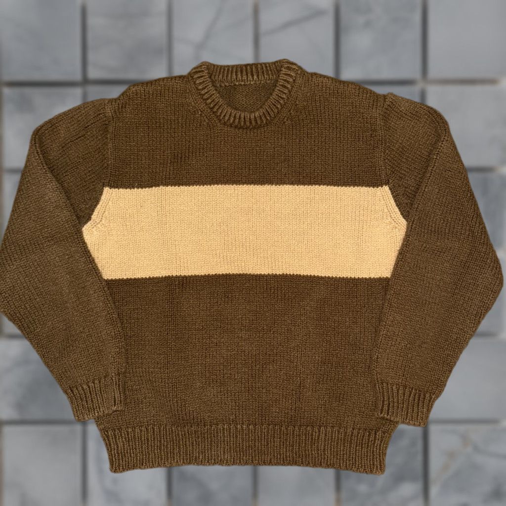 Vintage Unbranded Sweater Brown Knit Women Pullover Medium Heavyweight 21x23 Regular Knit Fabric thick Jumper Size M / US 6-8 / IT 42-44 - 1 Thumbnail