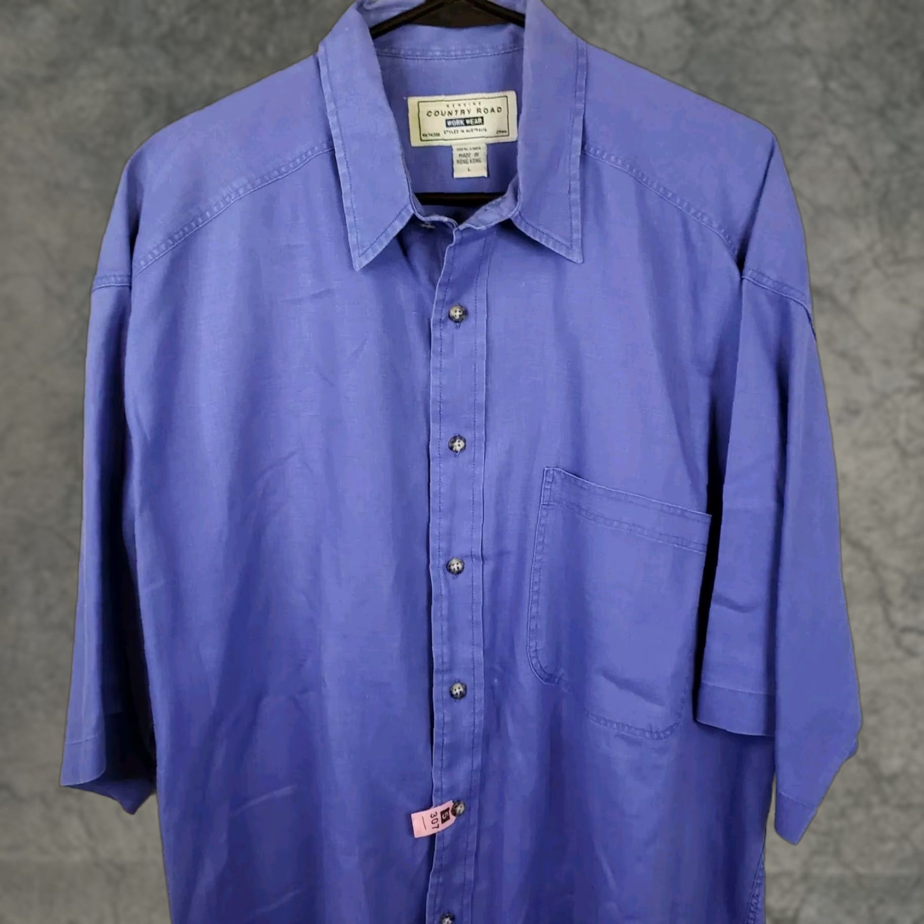 Country Road Country Road Shirt Men's L Blue Linen Plaid Button Up Short Sleeve Lightweight Size US L / EU 52-54 / 3 - 1 Thumbnail