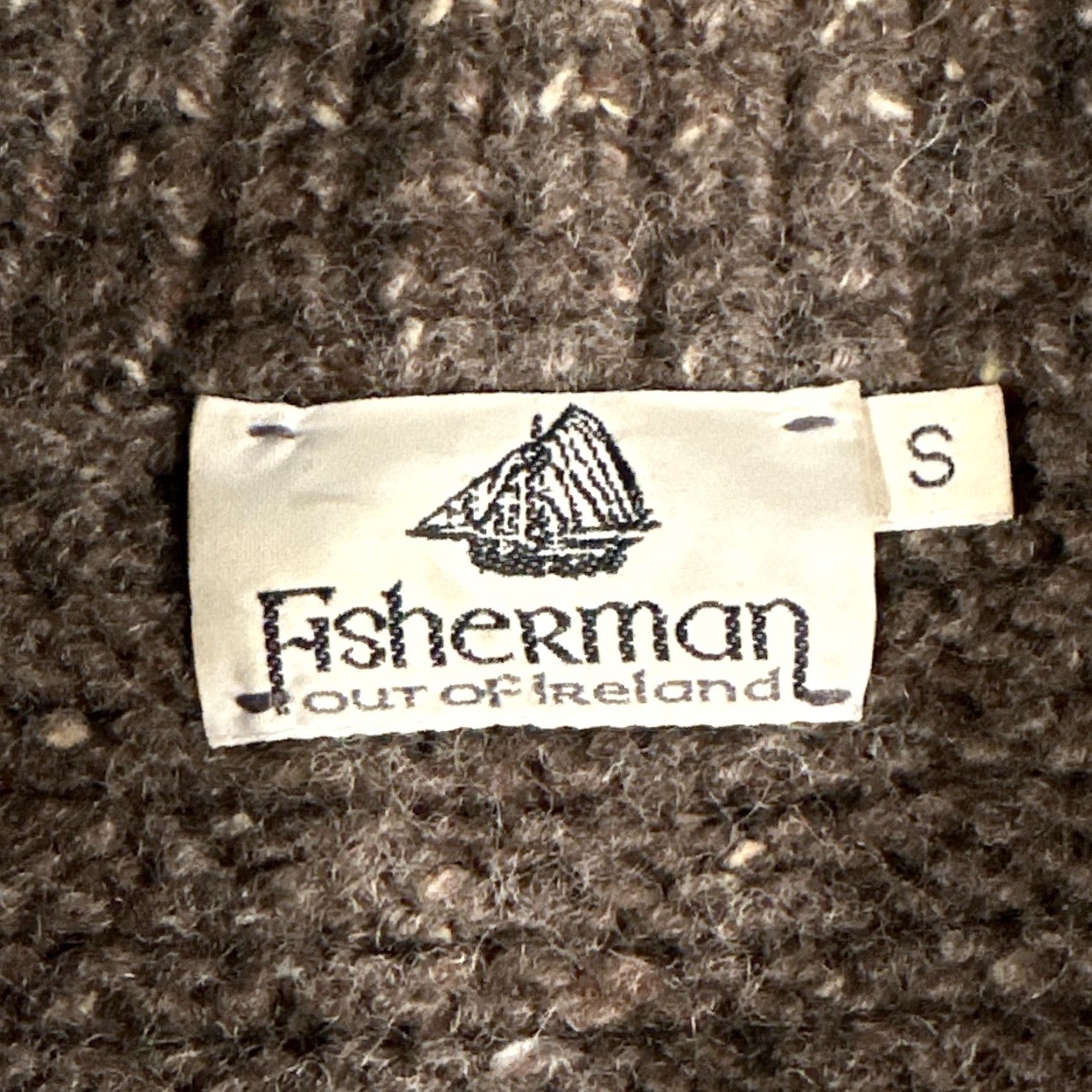 Vintage VINTAGE Fisherman Out of Ireland Sweater Mens Small Brown Wool Mock Neck Donegal Heavyweight Size US S / EU 44-46 / 1 - 3 Thumbnail
