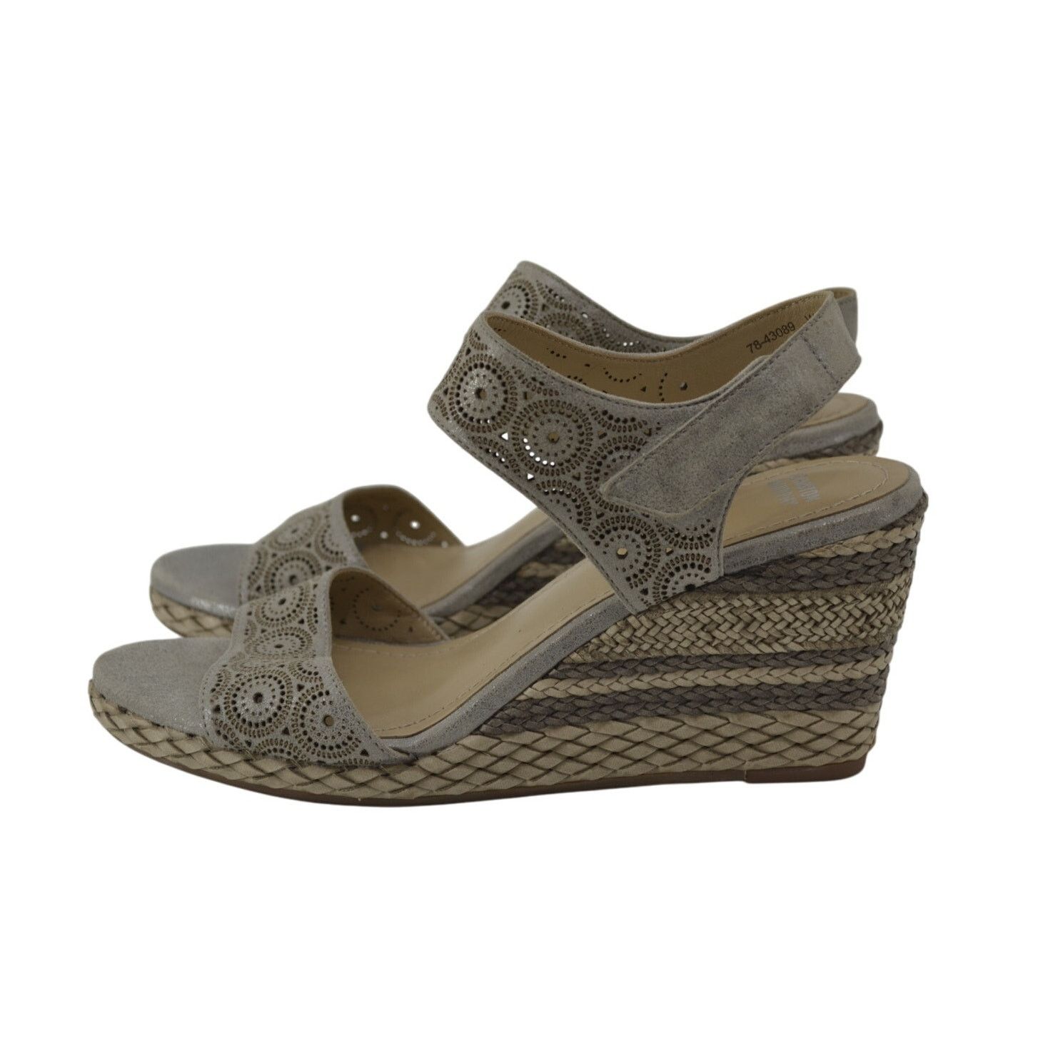 Johnston & Murphy Johnston & Murphy Wedge Sandals Gray Cutout Espadrille 7.5 Size US 7.5 / IT 37.5 - 1 Thumbnail