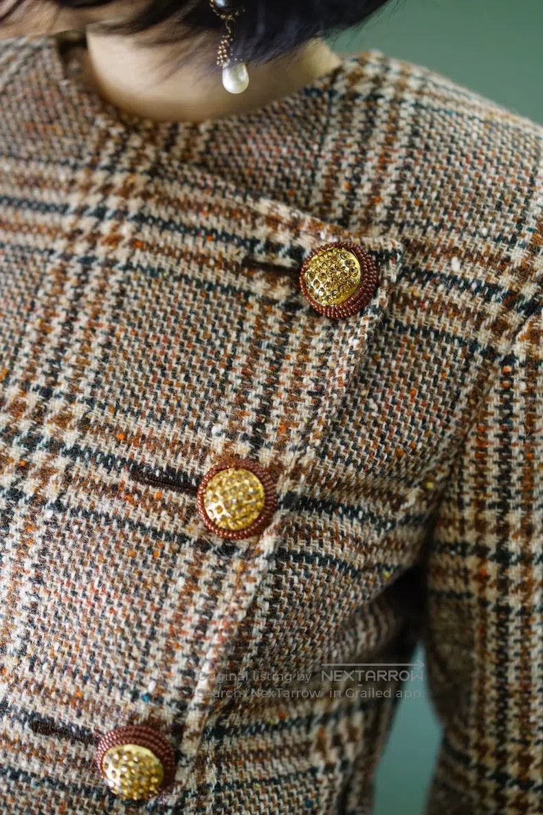 Valentino Valentino Plaid wool tweed coat set Size M / US 6-8 / IT 42-44 - 5 Thumbnail