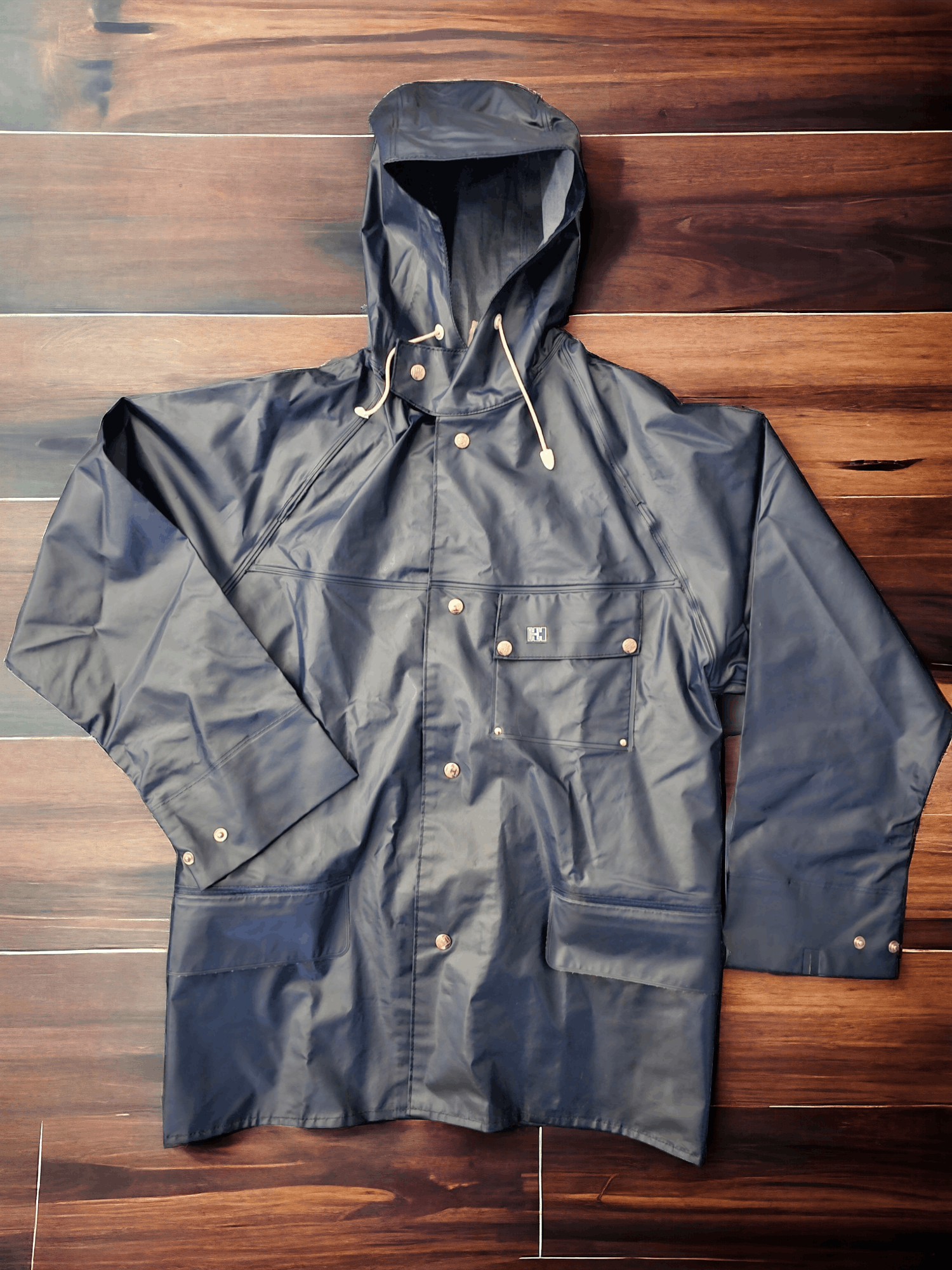 image of Archival Clothing x Helly Hansen 1960 Helly Hansen L-338 Sailor Nautical Waterproof Jacket in Dark 