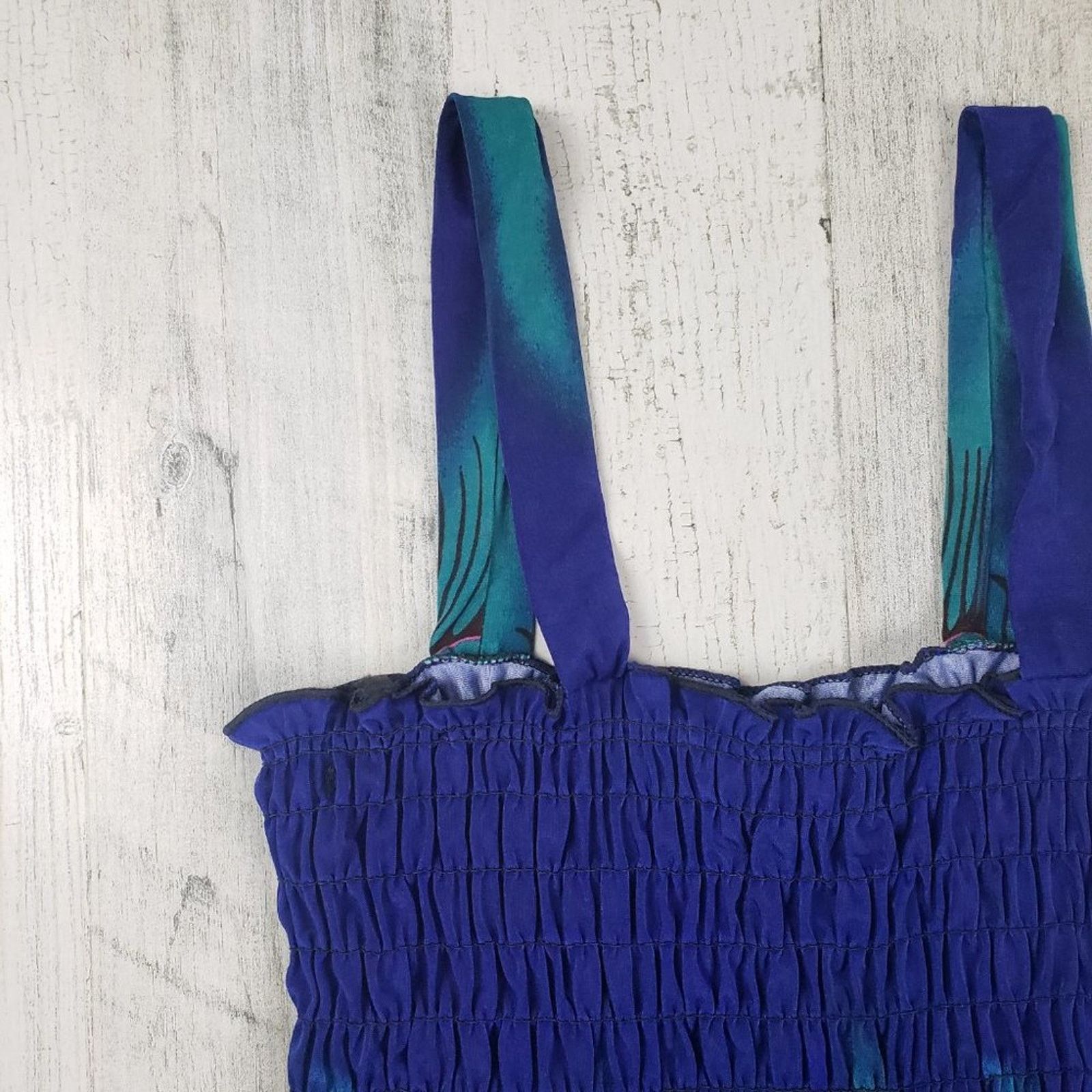 Other NWT Ace Fashioned Smocked Peacock Feather Summer Dress Small Size S / US 4 / IT 40 - 3 Thumbnail