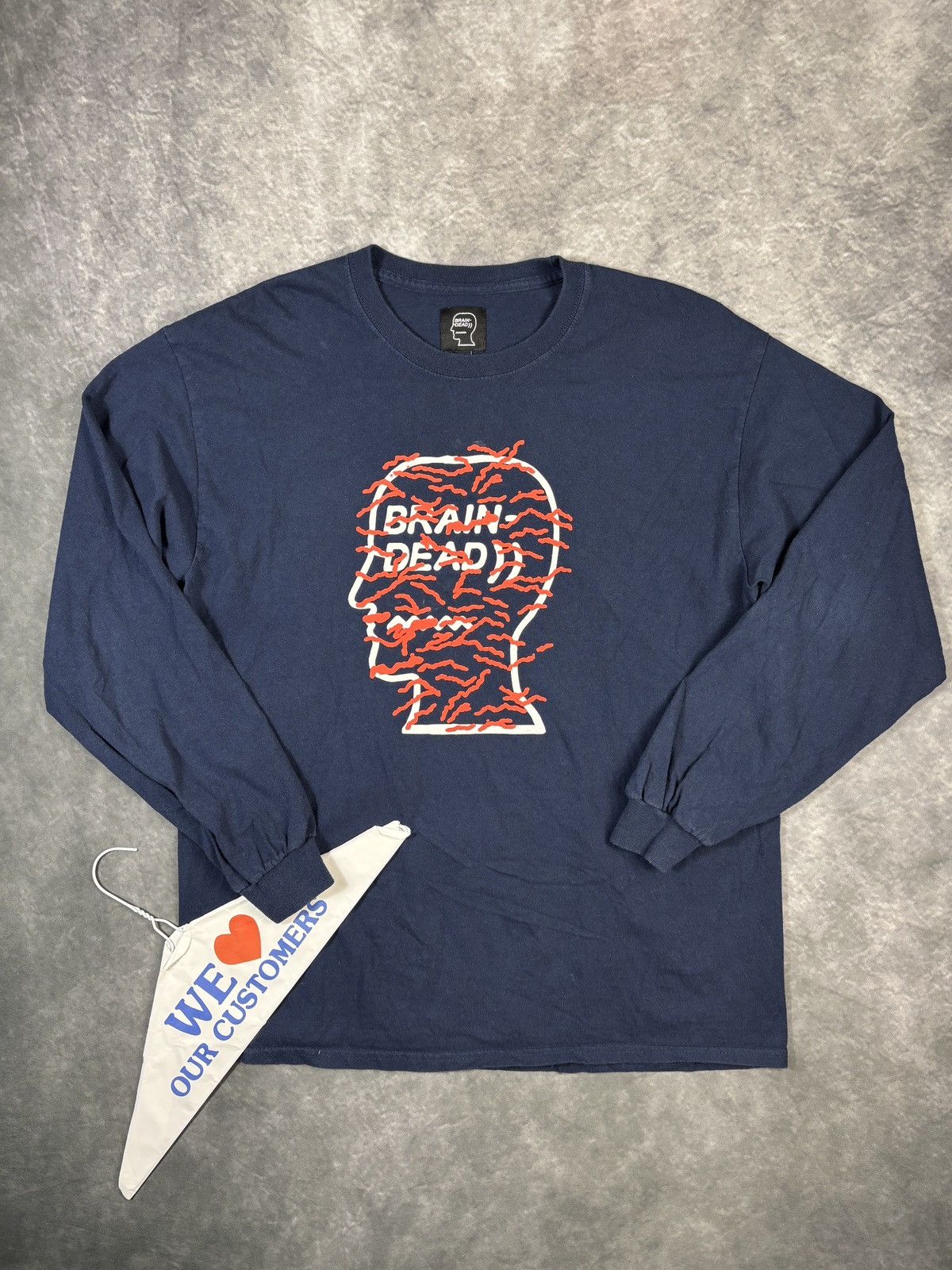 Brain Dead Brain Dead Longsleeve Shirt Long Sleeve Graphic Tee Navy Blu Size US M / EU 48-50 / 2 - 10 Thumbnail