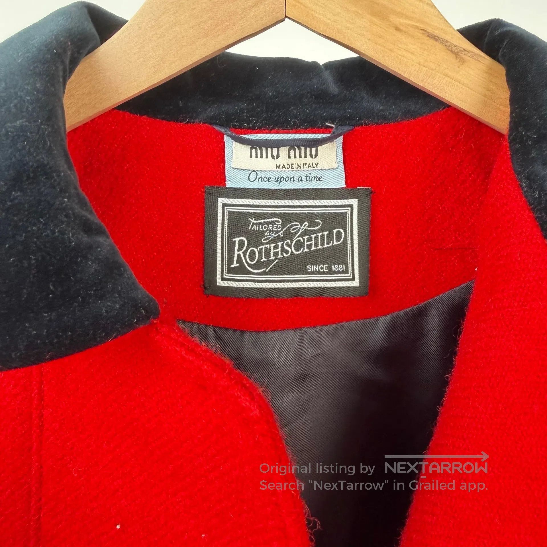 Miu Miu Miu Miu Red Christmas Atmosphere Lapel Double Breasted Woo Size S / US 4 / IT 40 - 3 Thumbnail