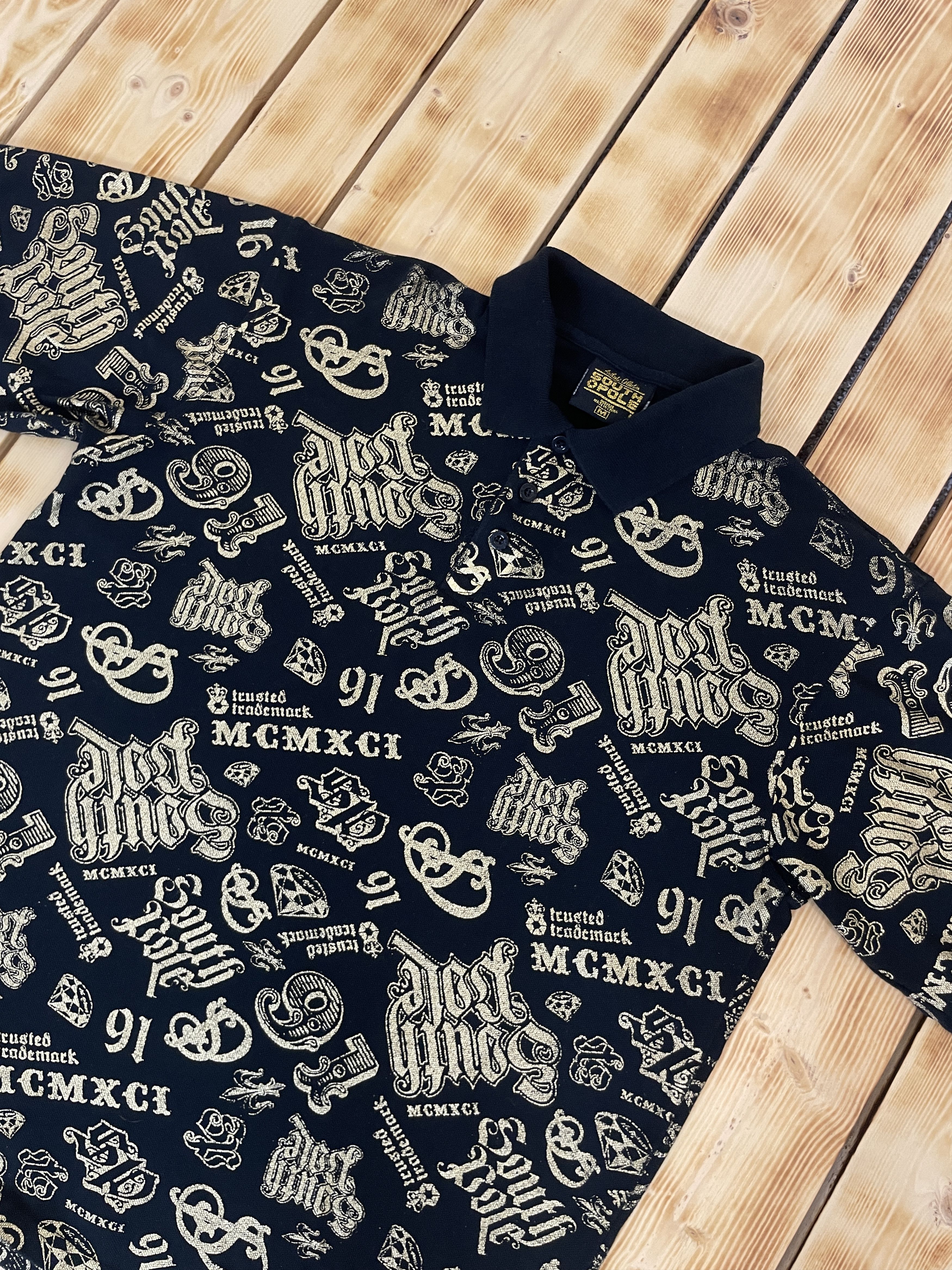 Southpole Vintage Southpole Authentic Polo Monogram Graphic Gold Size US M / EU 48-50 / 2 - 1 Thumbnail