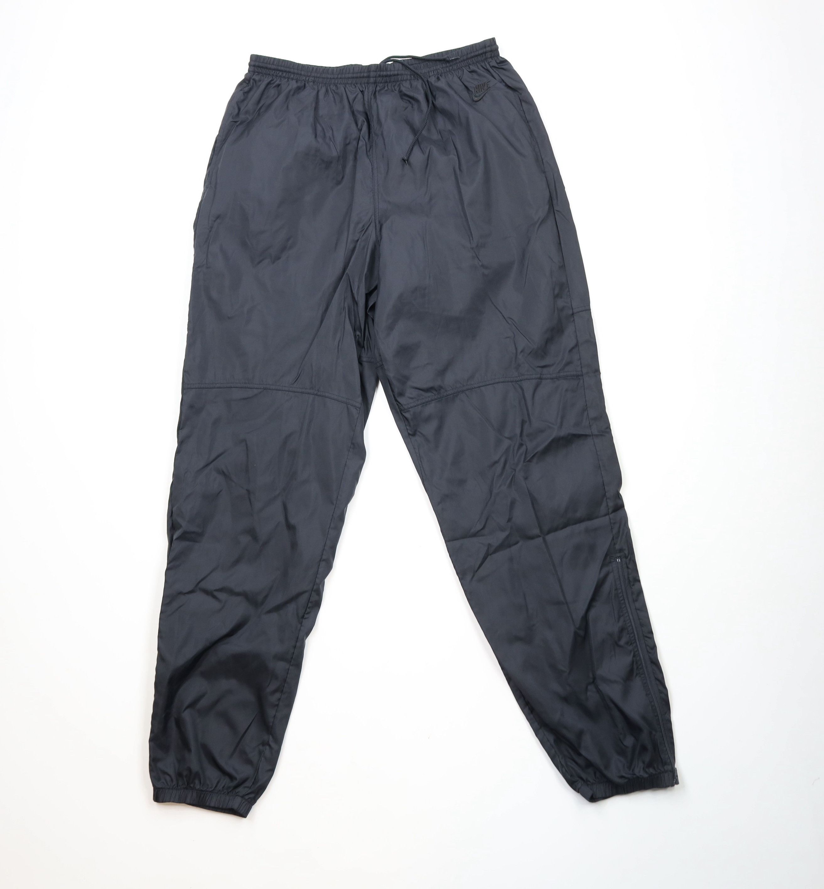 Nike × Vintage Vintage 90s Nike Mini Swoosh Windbreaker Joggers Pants Black Size US 38 / EU 54 - 1 Thumbnail