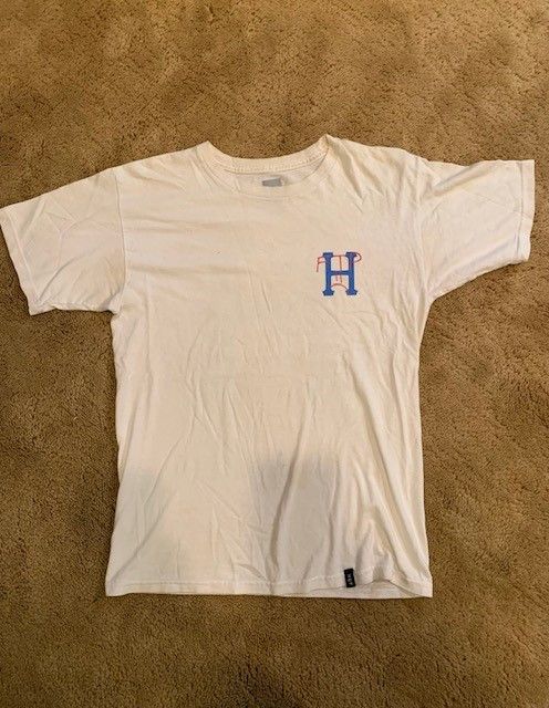 image of Fuck The Population x Huf Ftp X Huf Frown Tee () in White, Men's (Size Small)