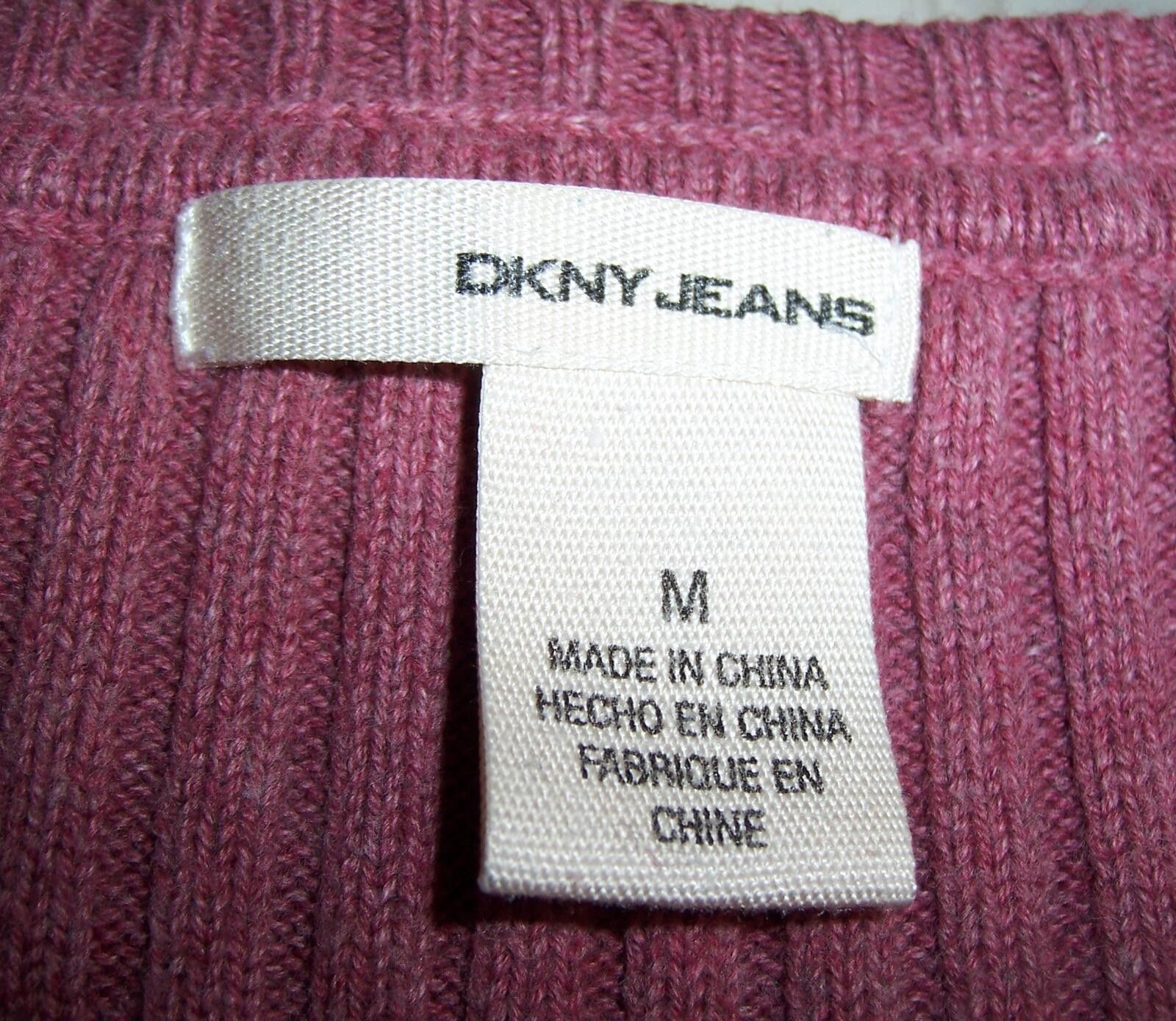 DKNY Vintage Y2K-era DKNY Jeans Ribbed Knit Henley Top - Medium Size M / US 6-8 / IT 42-44 - 2 Thumbnail