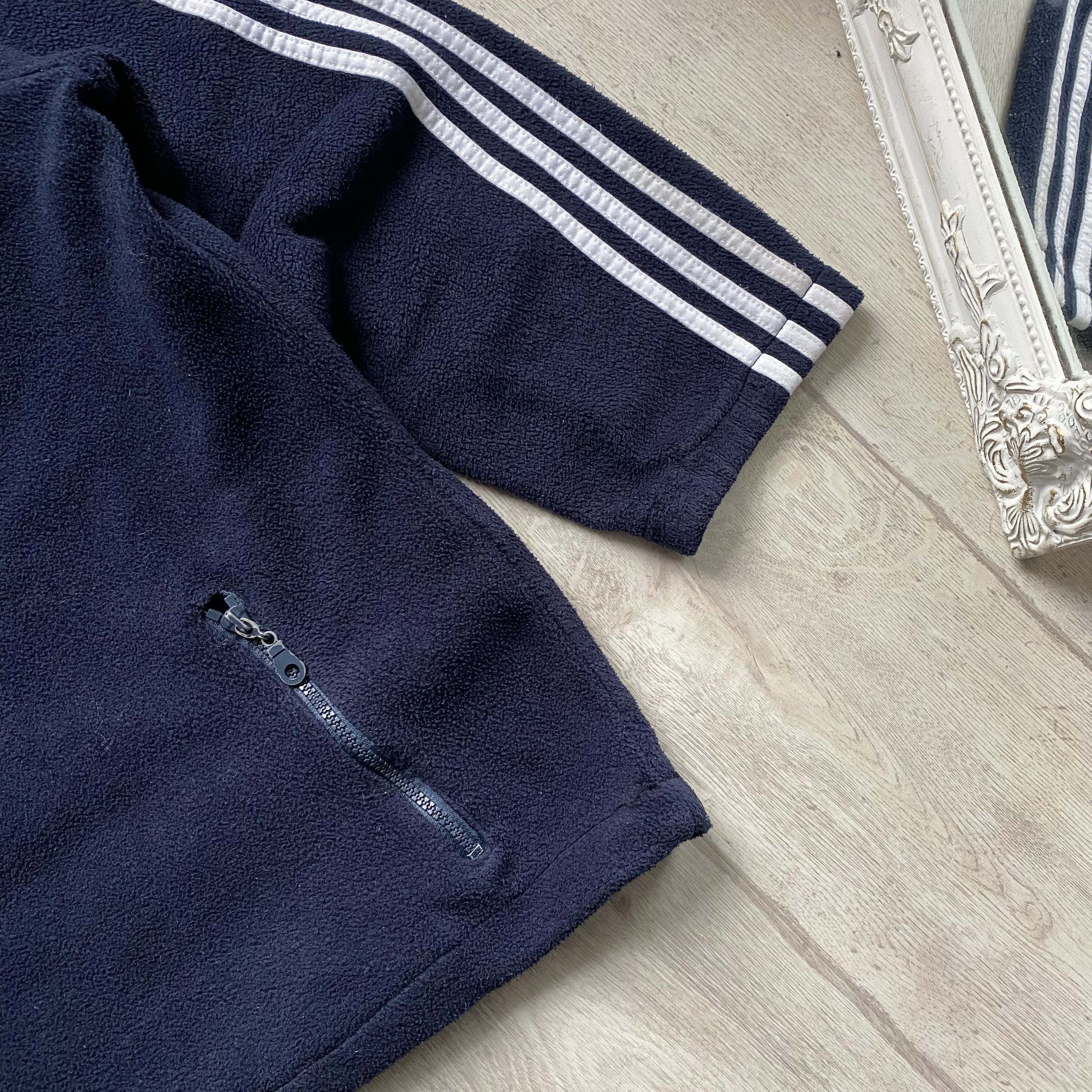Adidas 🏔️Vintage Trashed 90s ADIDAS FLEECE Zip Up Sweater Size US L / EU 52-54 / 3 - 7 Thumbnail