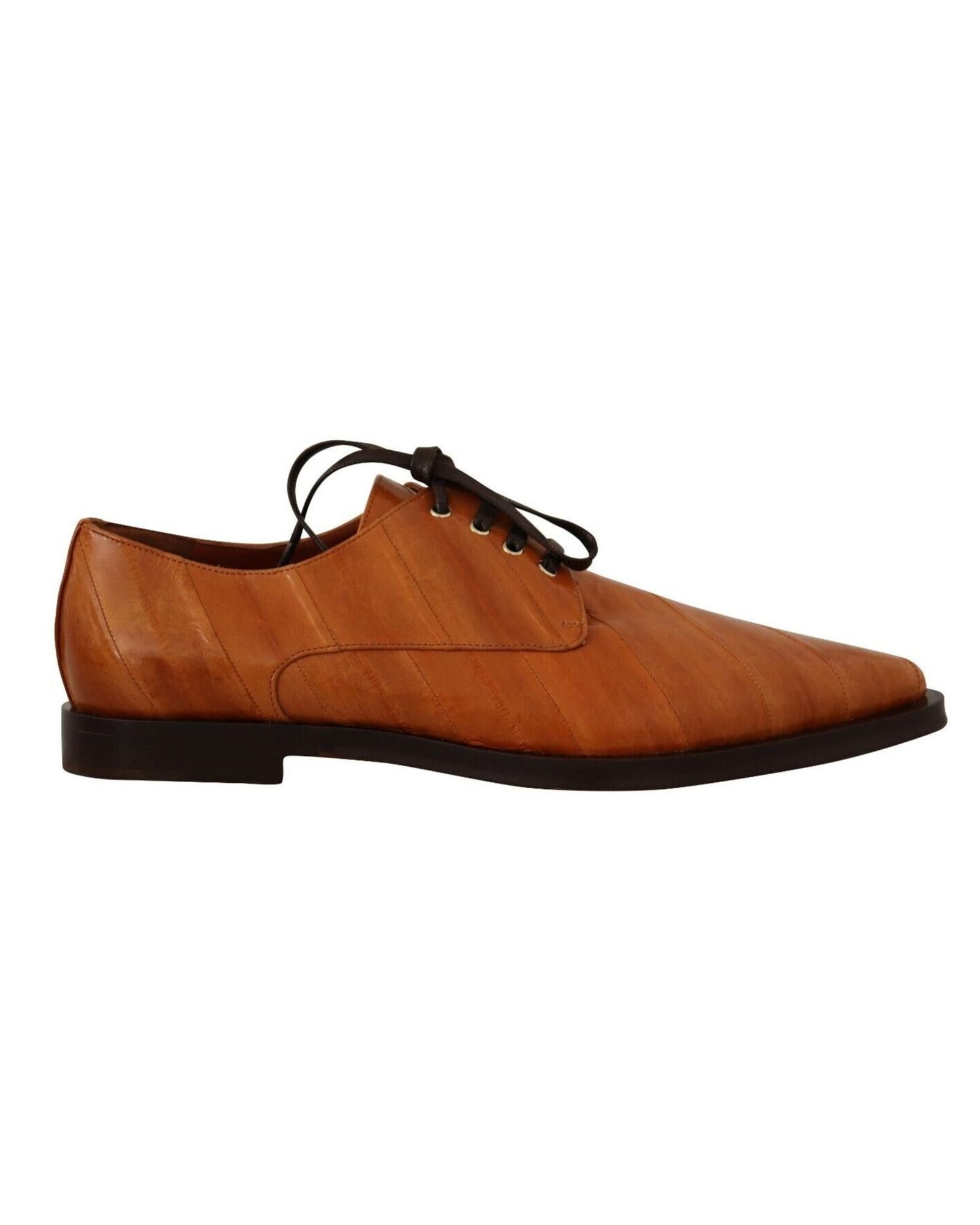 image of Dolce Gabbana Luxury Lace Up Leather Formal Shoes in Brown, Women's (Size 9)