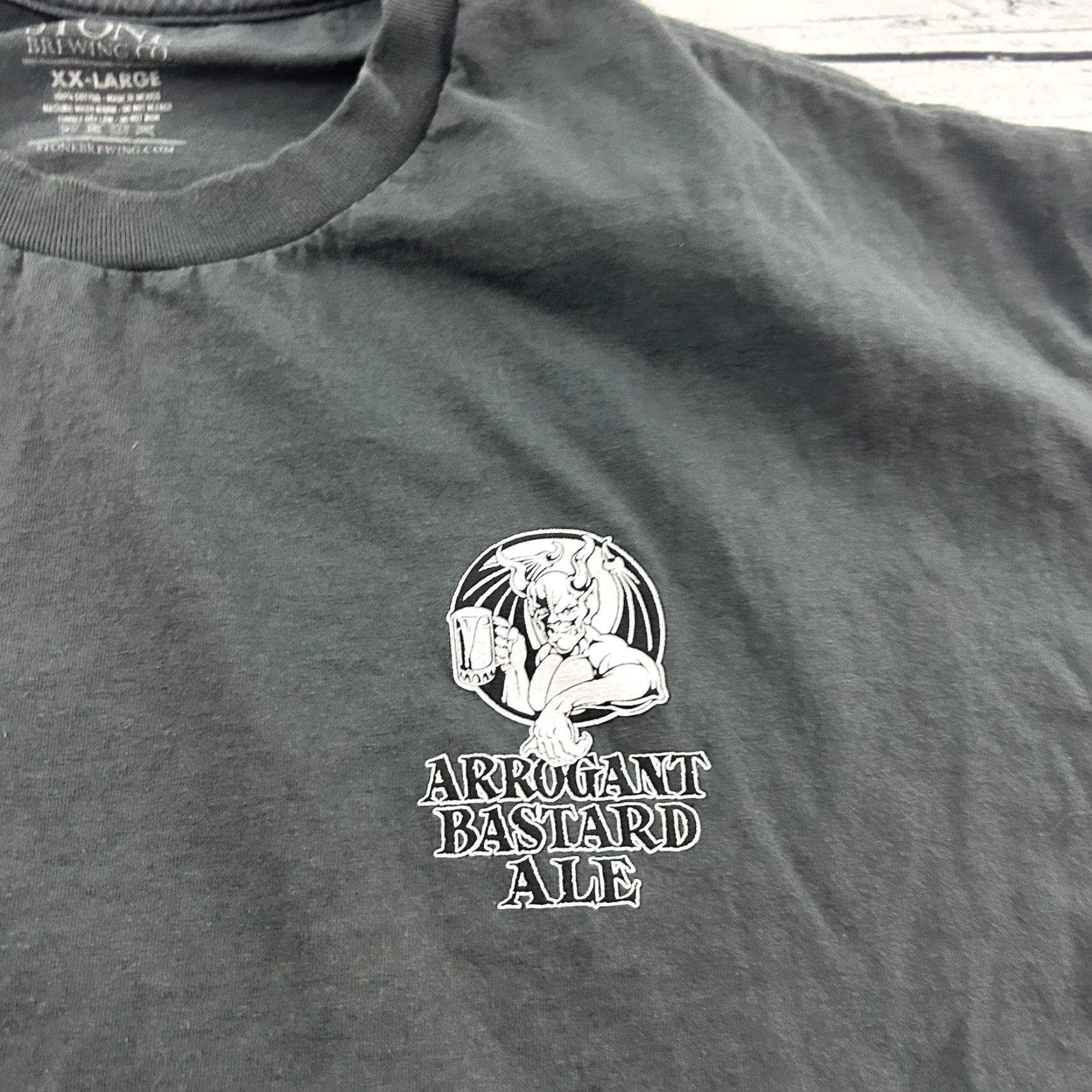 CO Stone Brewing Co Arrogant Bastard Ale Short Sleeve T Shirt Men's XXL Gray Size US XXL / EU 58 / 5 - 3 Thumbnail