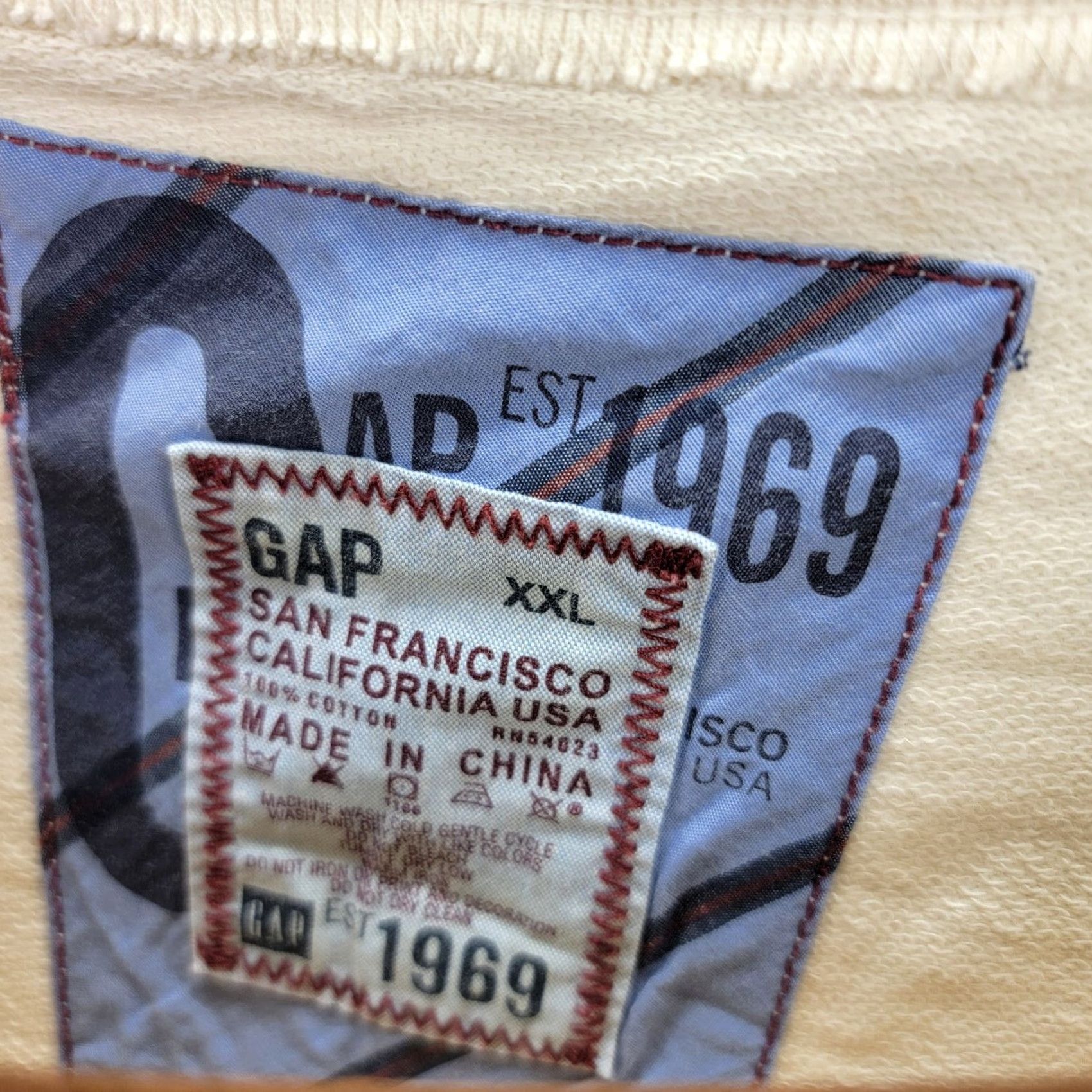 Gap Gap Mens XXL Pullover Y2K RN54023 Vintage Beige Sweater Shirt? Size US XXL / EU 58 / 5 - 2 Thumbnail