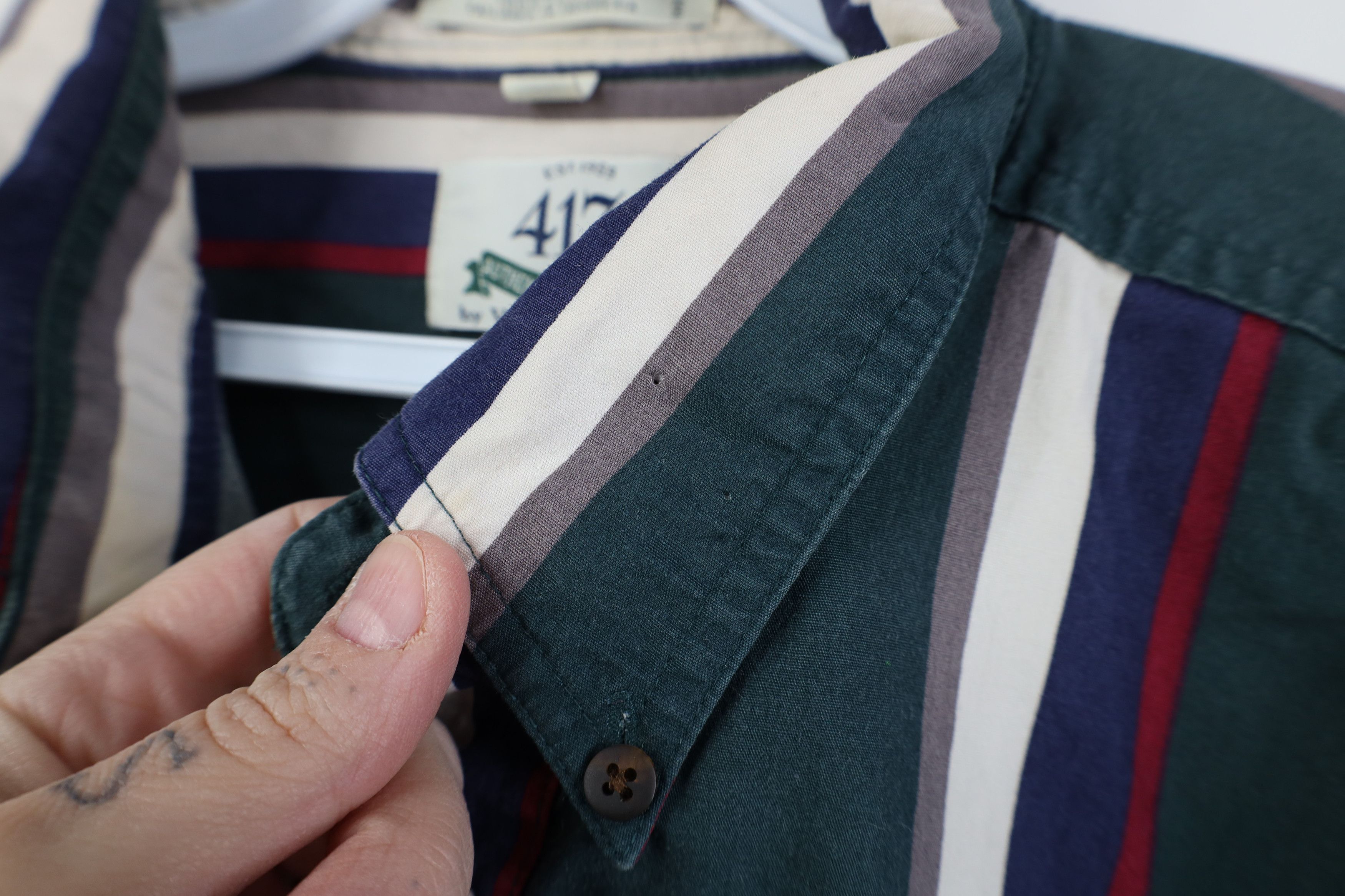 Vintage Vintage 90s Streetwear Block Collared Button Down Shirt Size US XL / EU 56 / 4 - 6 Thumbnail