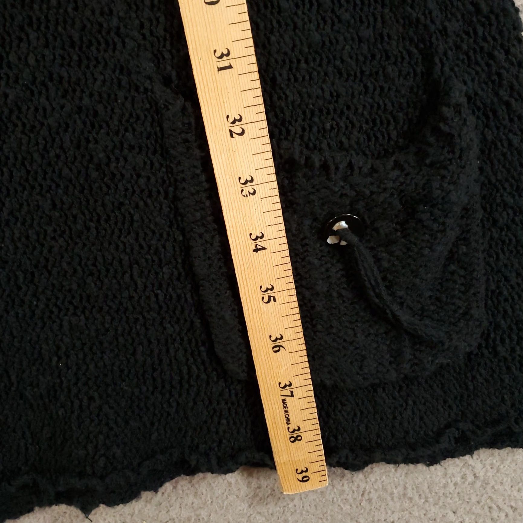 Vintage Womens Black Dress XL Beach Cover Up Lulu B Open Knit Shift Pullover Pocket Dress Shift Beach Bohemian Classic Knee Length 100% Cotton Knit Size XL / US 12-14 / IT 48-50 - 4 Thumbnail