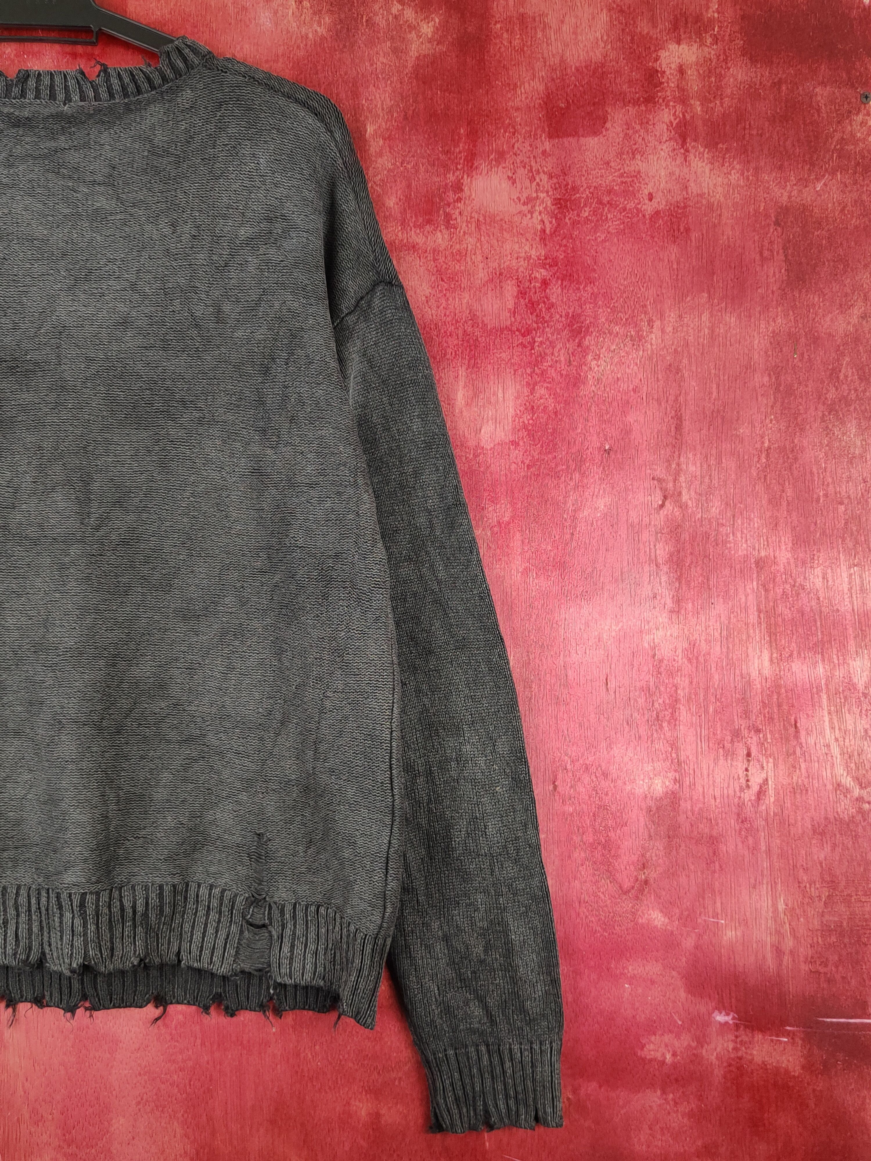 Japanese Brand Jeanasis Black Faded ripped distressed Sweatshirts #S1684 Size US M / EU 48-50 / 2 - 13 Thumbnail