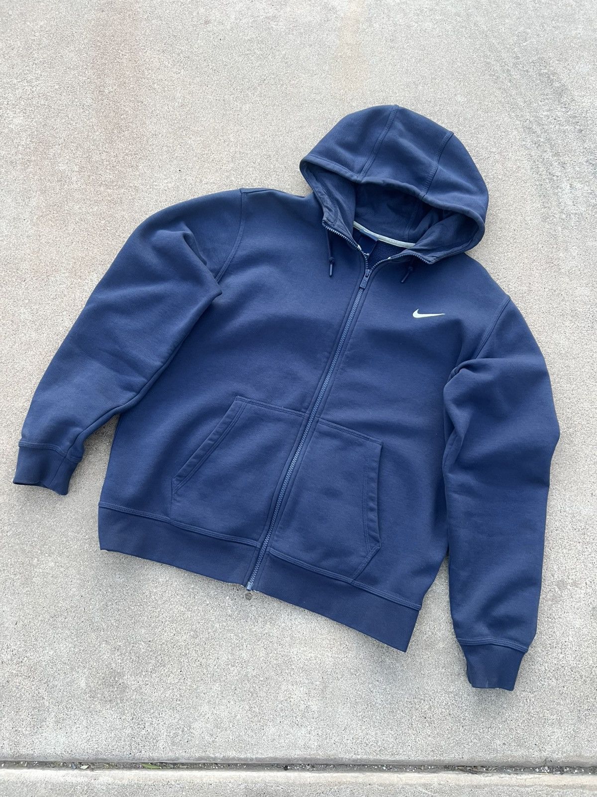 Nike × Vintage Navy Nike zip up hoodie Size US XL / EU 56 / 4 - 1 Thumbnail