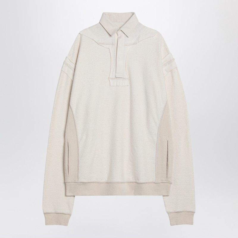 Maison Margiela Maison Margiela Distressed-Effect Ecru Sweatshirt Size US M / EU 48-50 / 2 - 1 Thumbnail