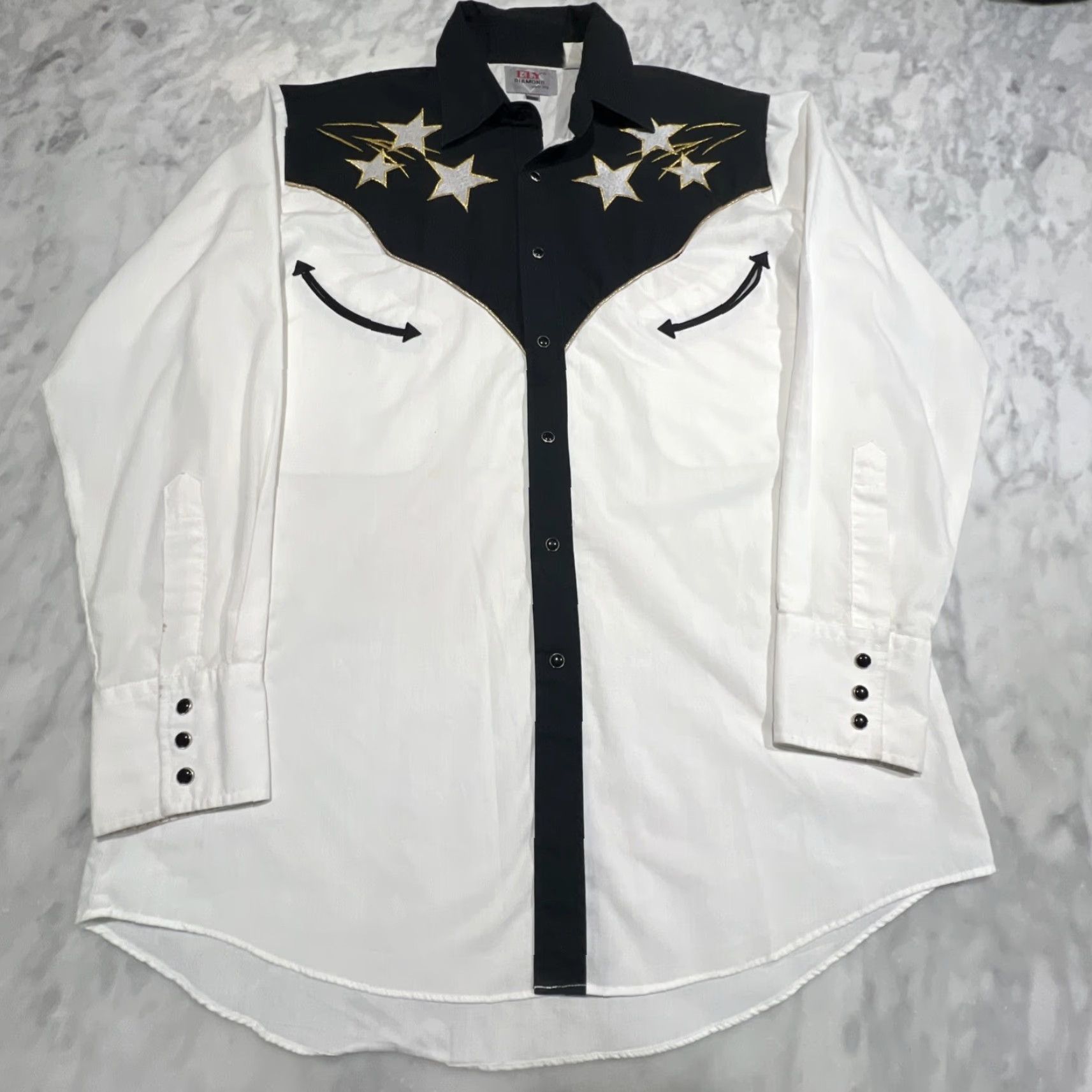 Vintage VINTAGE Ely Diamond Pearl Snap Western Men M Shooting Stars USA Embroidered Shirt Size US M / EU 48-50 / 2 - 2 Thumbnail