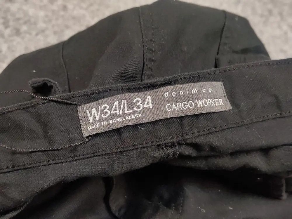 Japanese Brand Vintage 90's Japanese design black multi pocket Cargo Pants Size US 34 / EU 50 - 9 Thumbnail