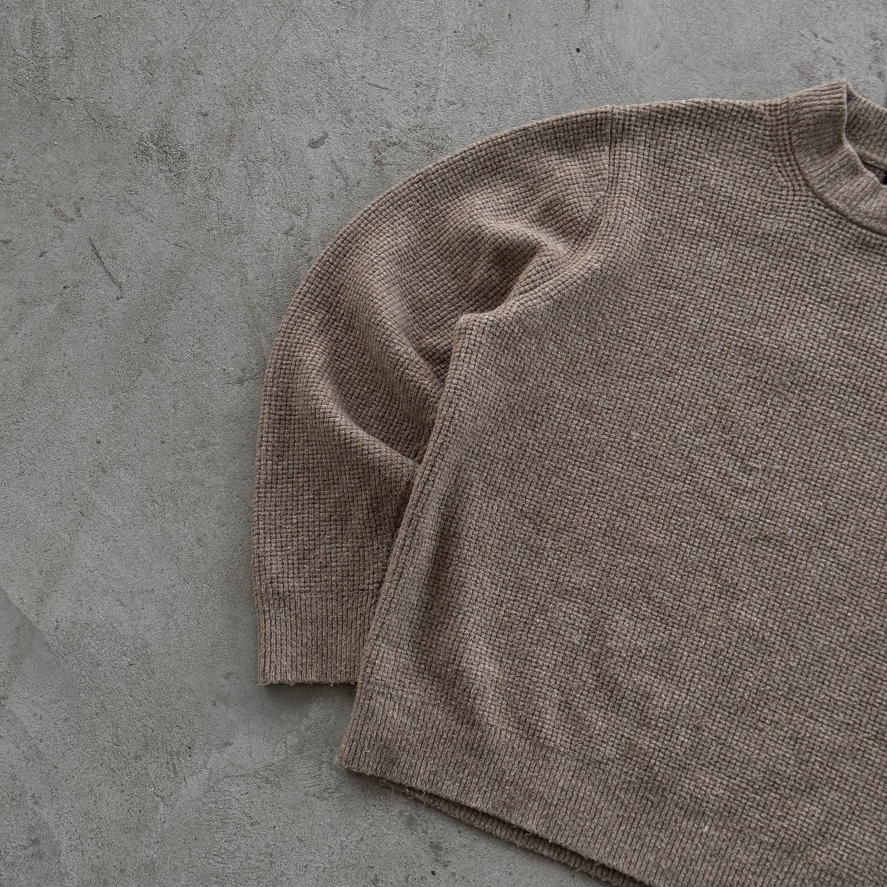 Uniqlo Vintage Uniqlo Mock Neck Knit Sweater Tan Pullover Wool Size US XL / EU 56 / 4 - 3 Thumbnail