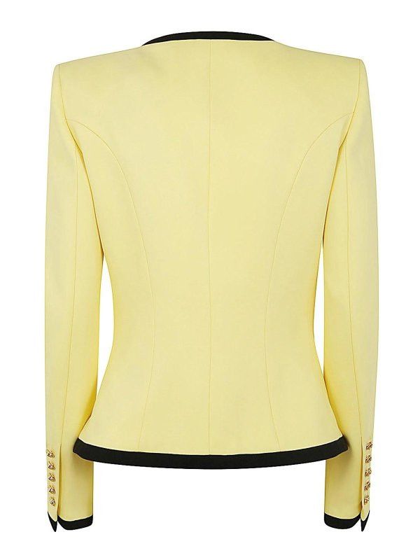 Balmain o1s1wg110825 Collarless jacket in Yellow Size L / US 10 / IT 46 - 2 Thumbnail