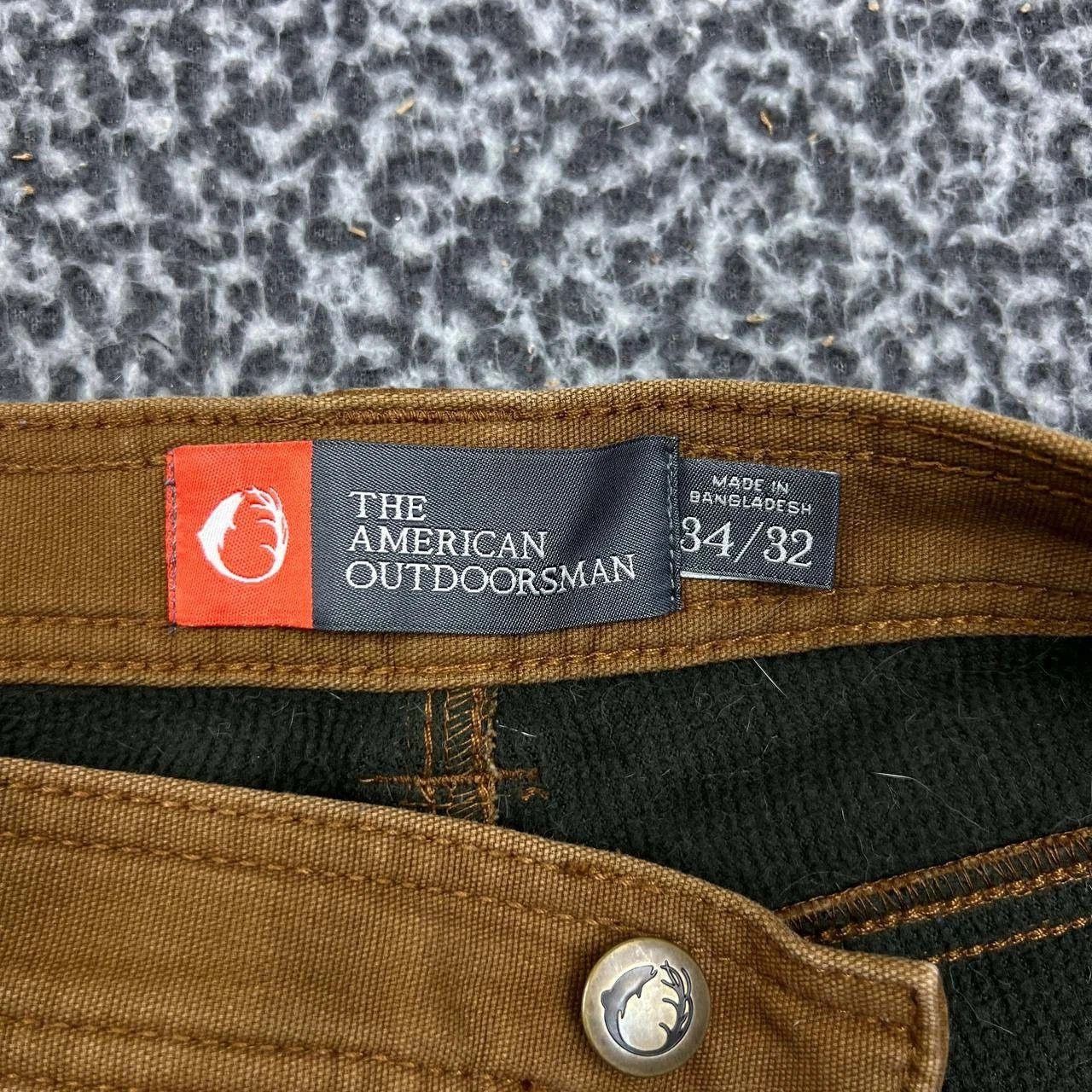 Other The American Outdoorsman Pants Men 34x32 Grid Fleece Pockets Size US 34 / EU 50 - 3 Thumbnail