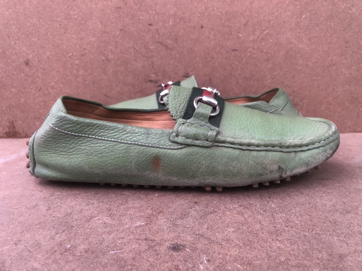 Gucci Gucci 322741 green calfskin Leather Men’s driving sneakers Size US 6.5 / EU 39-40 - 7 Thumbnail