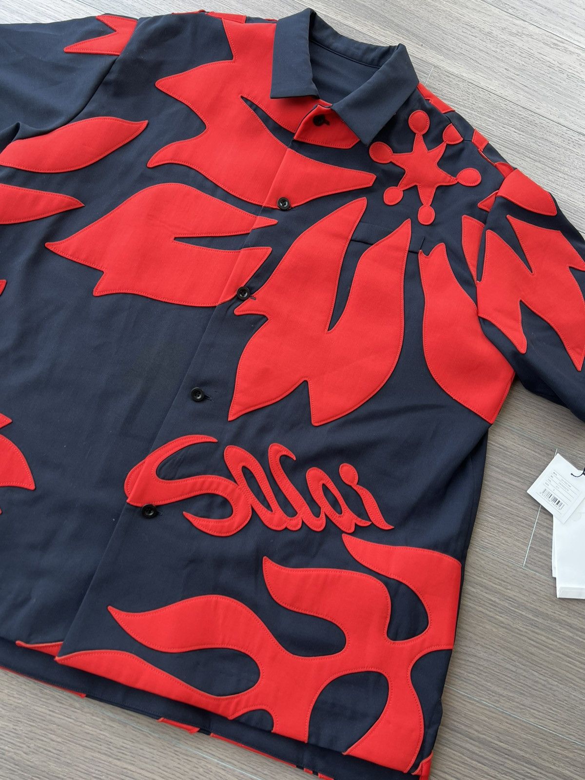 Sacai SACAI Navy/Red Floral Button-Up Size US XXL / EU 58 / 5 - 3 Thumbnail
