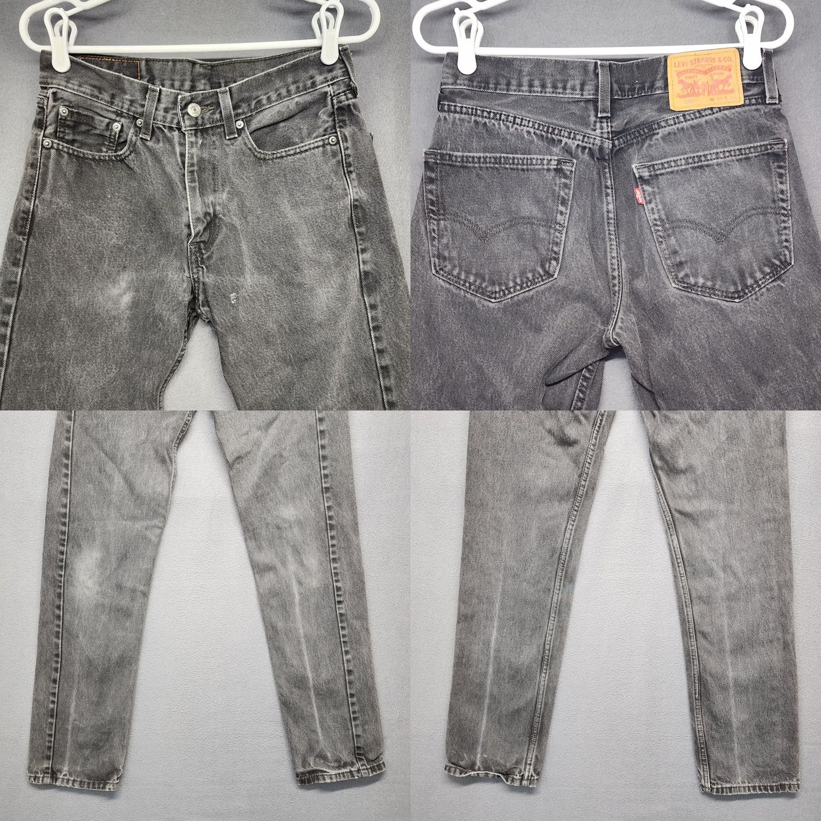 Levi's Levis 505 Men Jeans Black Regular Fit Straight Leg DISTRESSED 28x31 Size US 28 / EU 44 - 9 Thumbnail