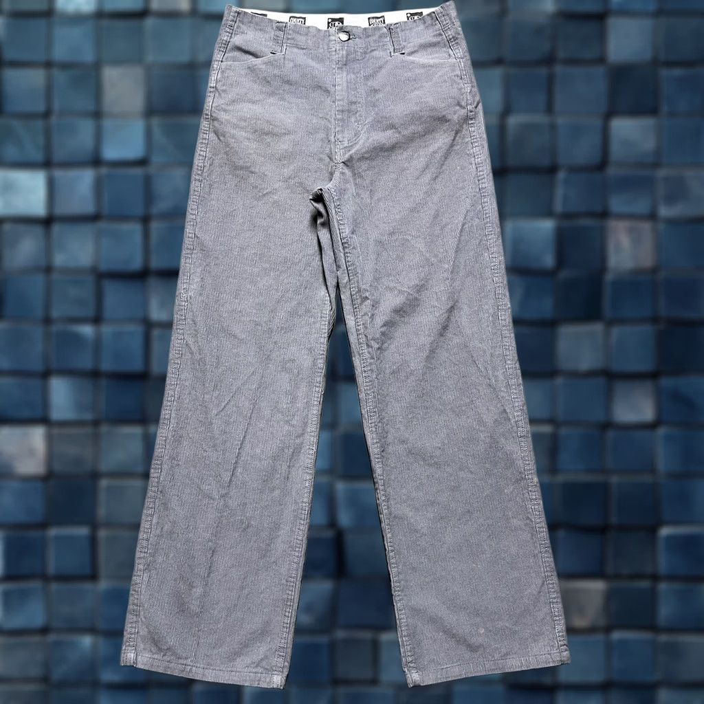 Vintage County FB Pants Mens 32x32 Gray Corduroy Straight 90s Hip Hop Grunge Style Size US 32 / EU 48 - 1 Thumbnail