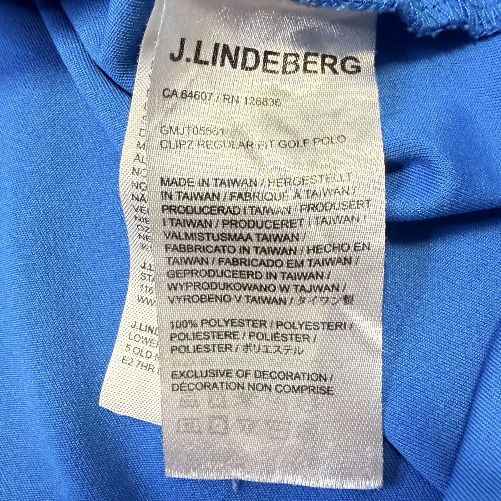 J.Lindeberg J.Lindeberg Polo Shirt Mens XL Blue Cliff Regular Fit Golf Performance Zip Mock Polo Size US XL / EU 56 / 4 - 6 Thumbnail