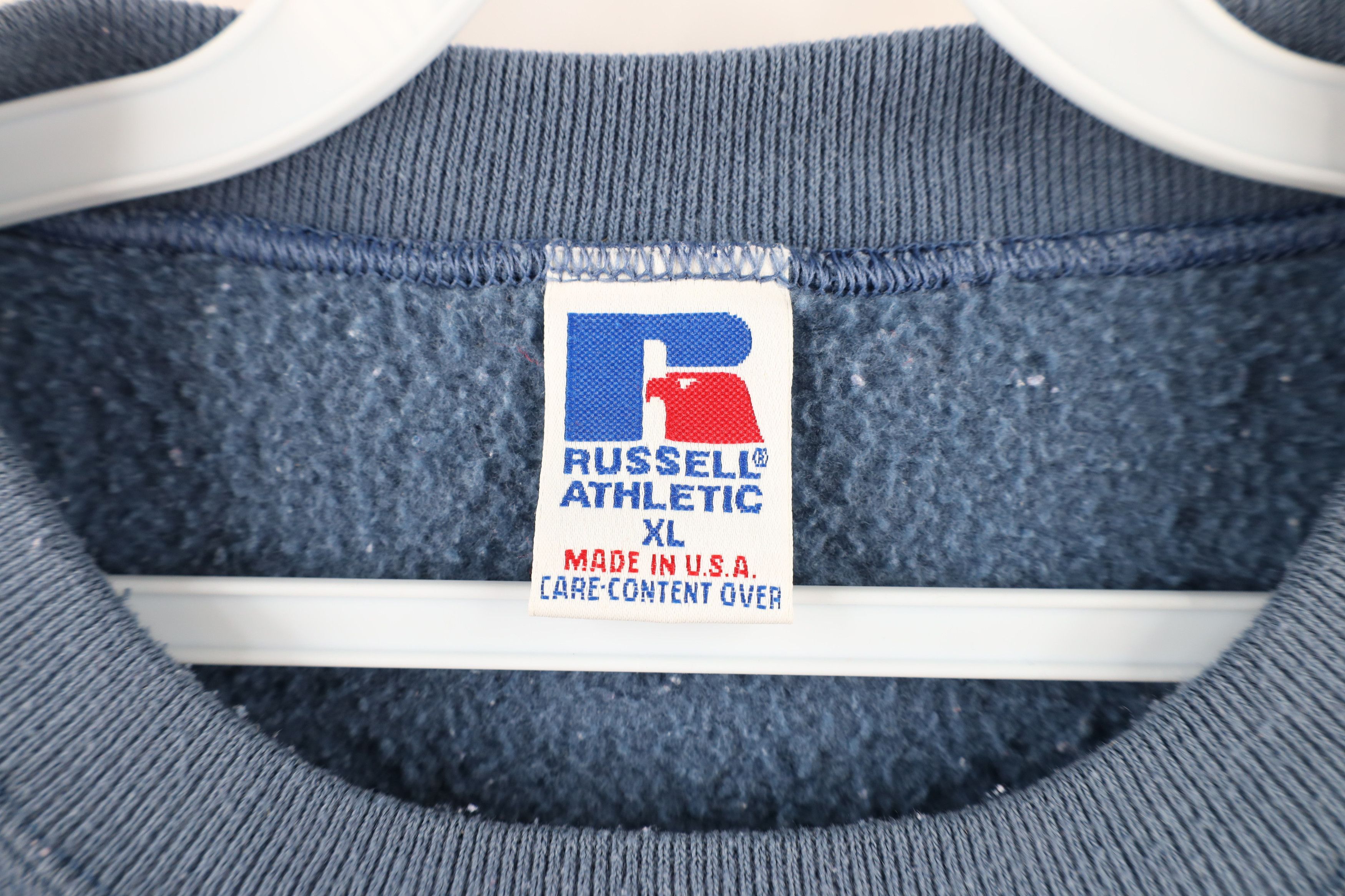 Russell Athletic × Vintage Vintage 90s Russell Athletic Distressed Crewneck Sweatshirt Size US XL / EU 56 / 4 - 8 Thumbnail