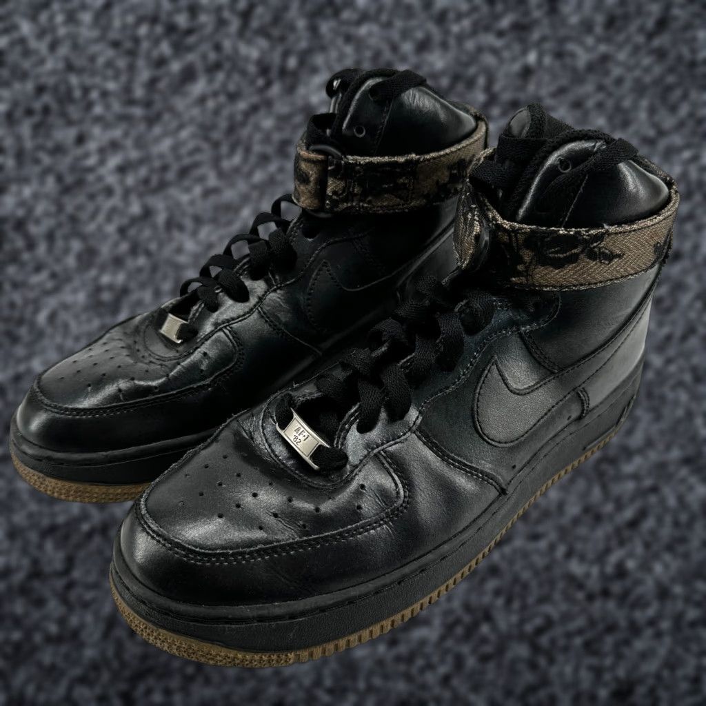 Nike Nike Air Force 1 Sneaker Athletic Black Women's 10 Lace Up High Top - Leather Rubber Comfort Classic 334031-003 Size L / US 10 / IT 46 - 1 Thumbnail