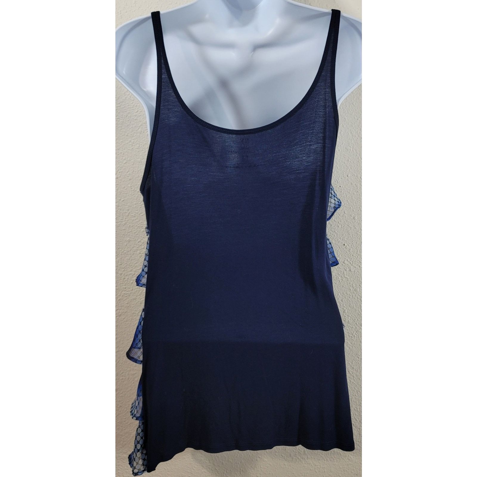 Other NY & Co. Blue Ruffled Tiered Top Large Soft NWOT Size L / US 10 / IT 46 - 3 Thumbnail