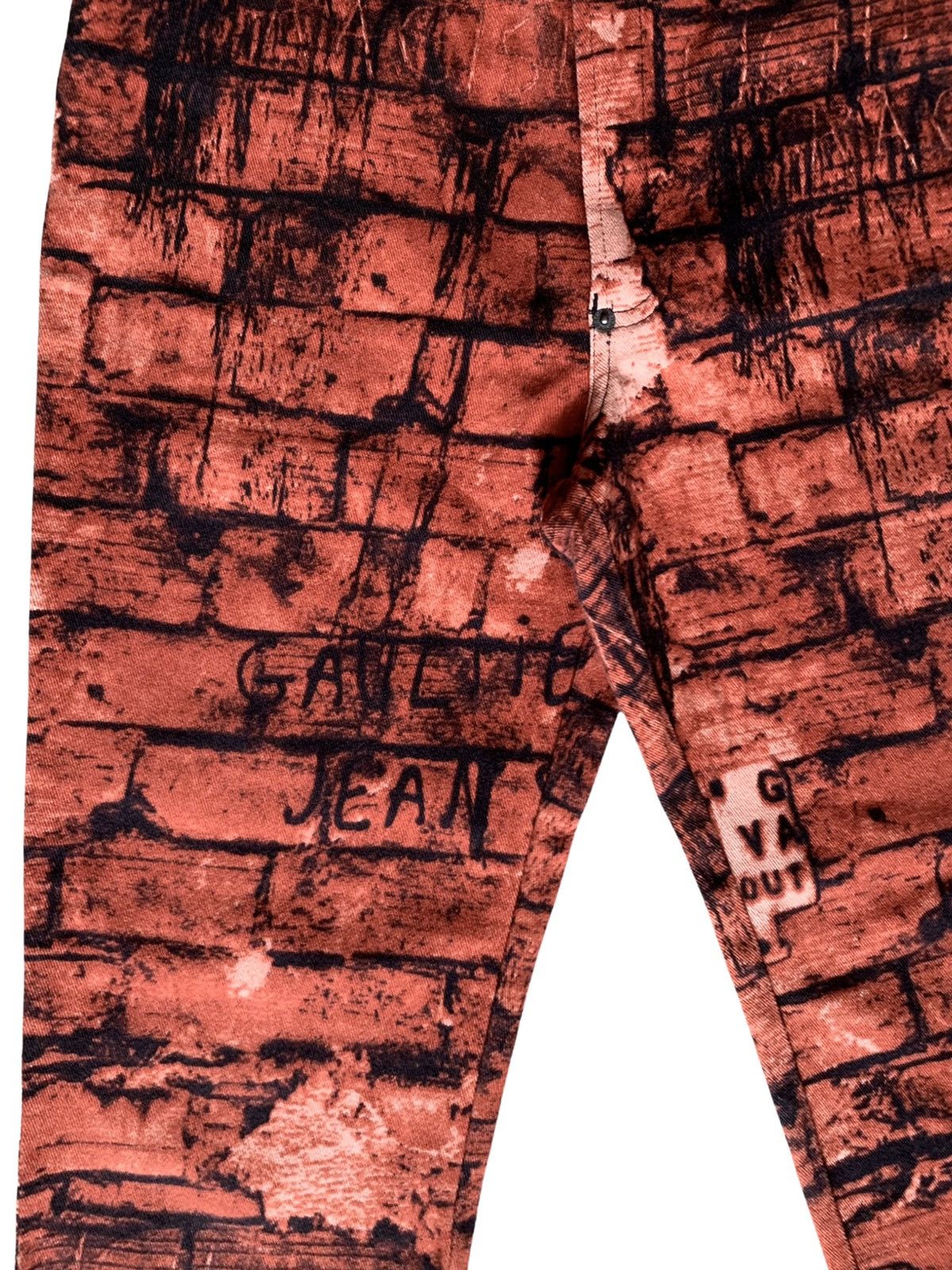 Jean Paul Gaultier AW1997 Jean Paul Gaultier Brick Jeans Print Pants Size 27" / US 4 / IT 40 - 3 Thumbnail