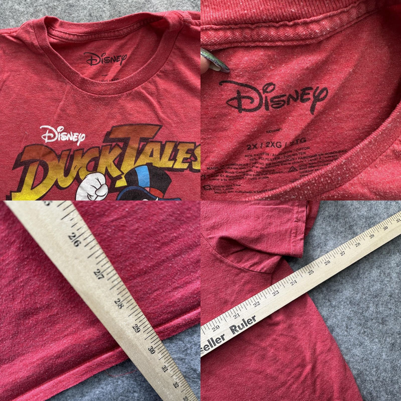 Disney Disney Shirt Mens 2XL Red DuckTales Scrooge McDuck Graphic Tee Cartoon Money Size US XXL / EU 58 / 5 - 8 Thumbnail