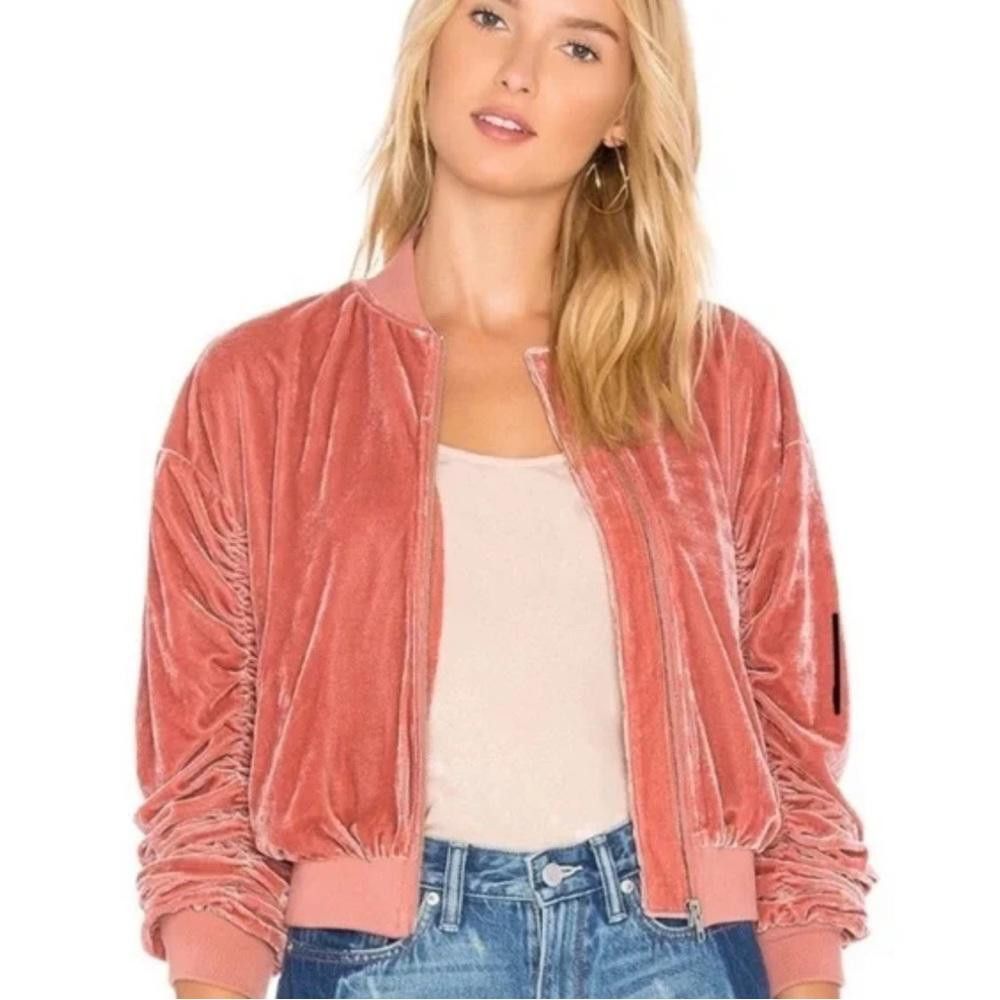 Designer Lovers + Friends l Velvet Bomber Jacket XS Size XS / US 0-2 / IT 36-38 - 1 Thumbnail