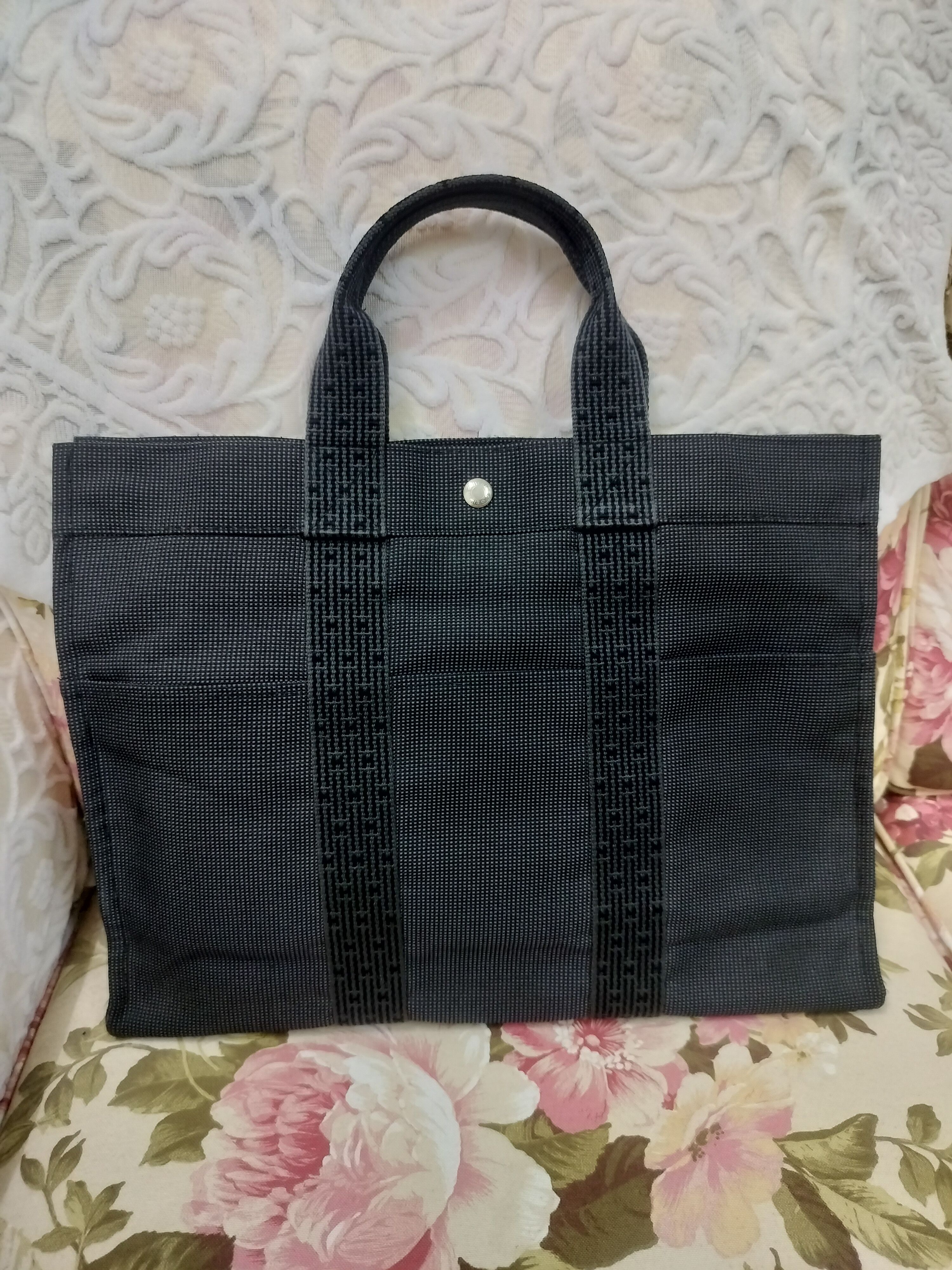 Hermes Paris Herline canvas tote bag