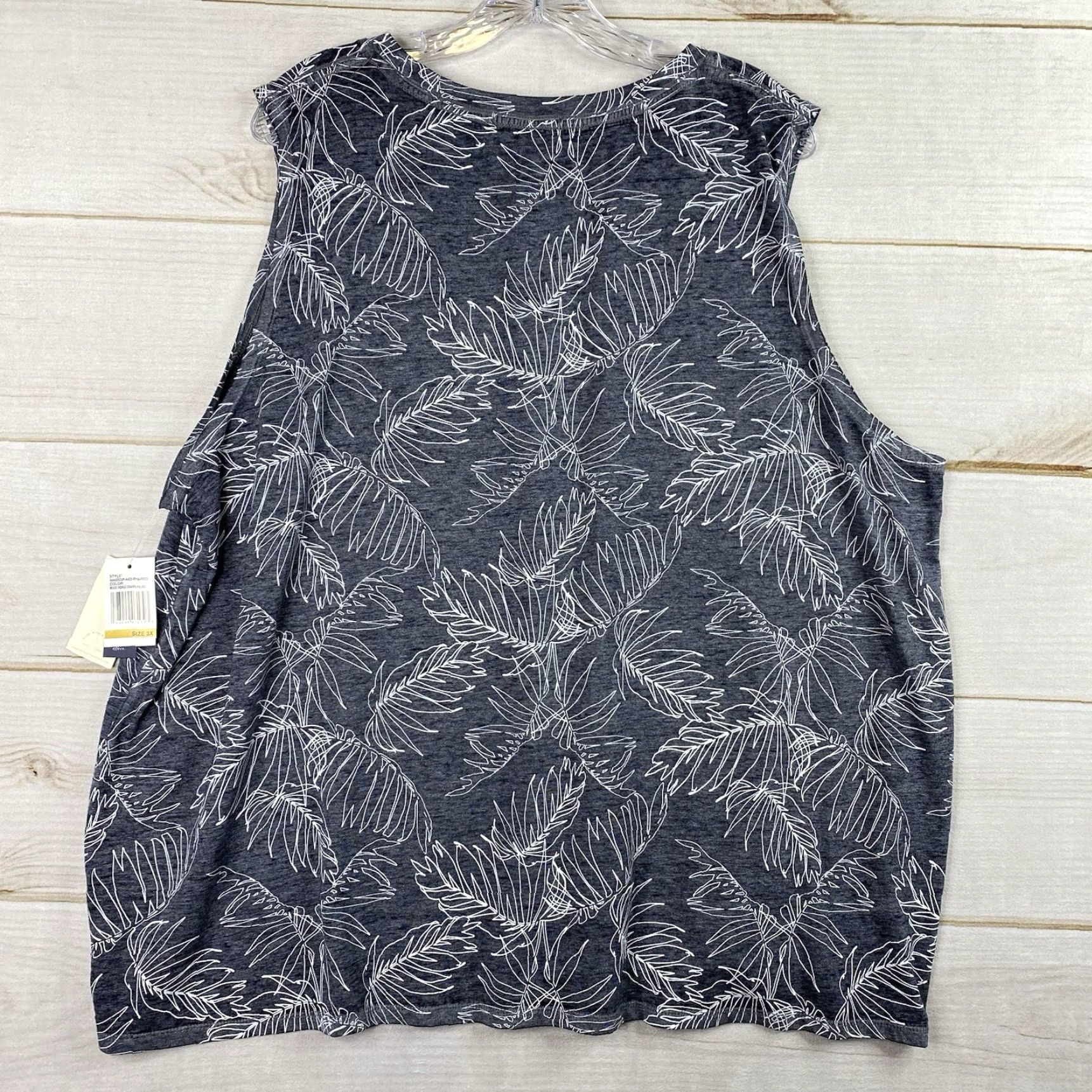 Vintage Angels Forever Young Tank Womens 3X Blue Palm Floral Stretch Cotton NWT Size XXL / US 16-18 / IT 52-54 - 7 Thumbnail
