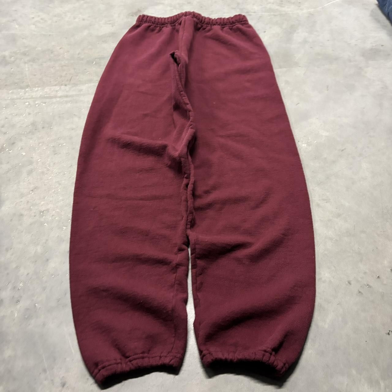 Japanese Brand × Vintage Crazy Vintage Y2K/2000s Maroon Red Essential Sweatpants! Size US 28 / EU 44 - 3 Thumbnail