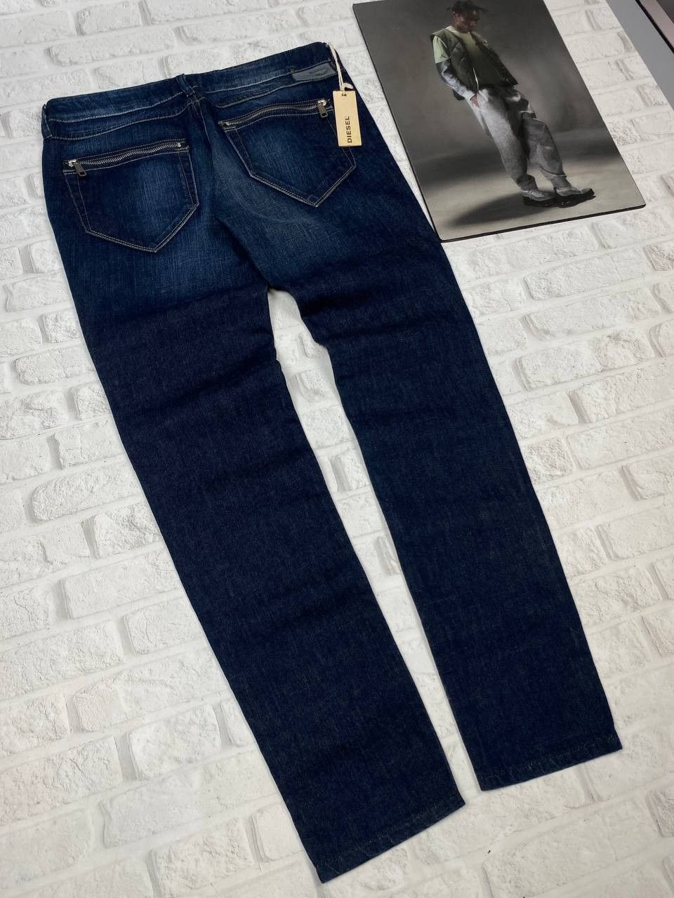 Diesel NEW Diesel Jeans Mens Washed Slim Tapered Zipper Pockets Y2K Size US 31 - 10 Thumbnail